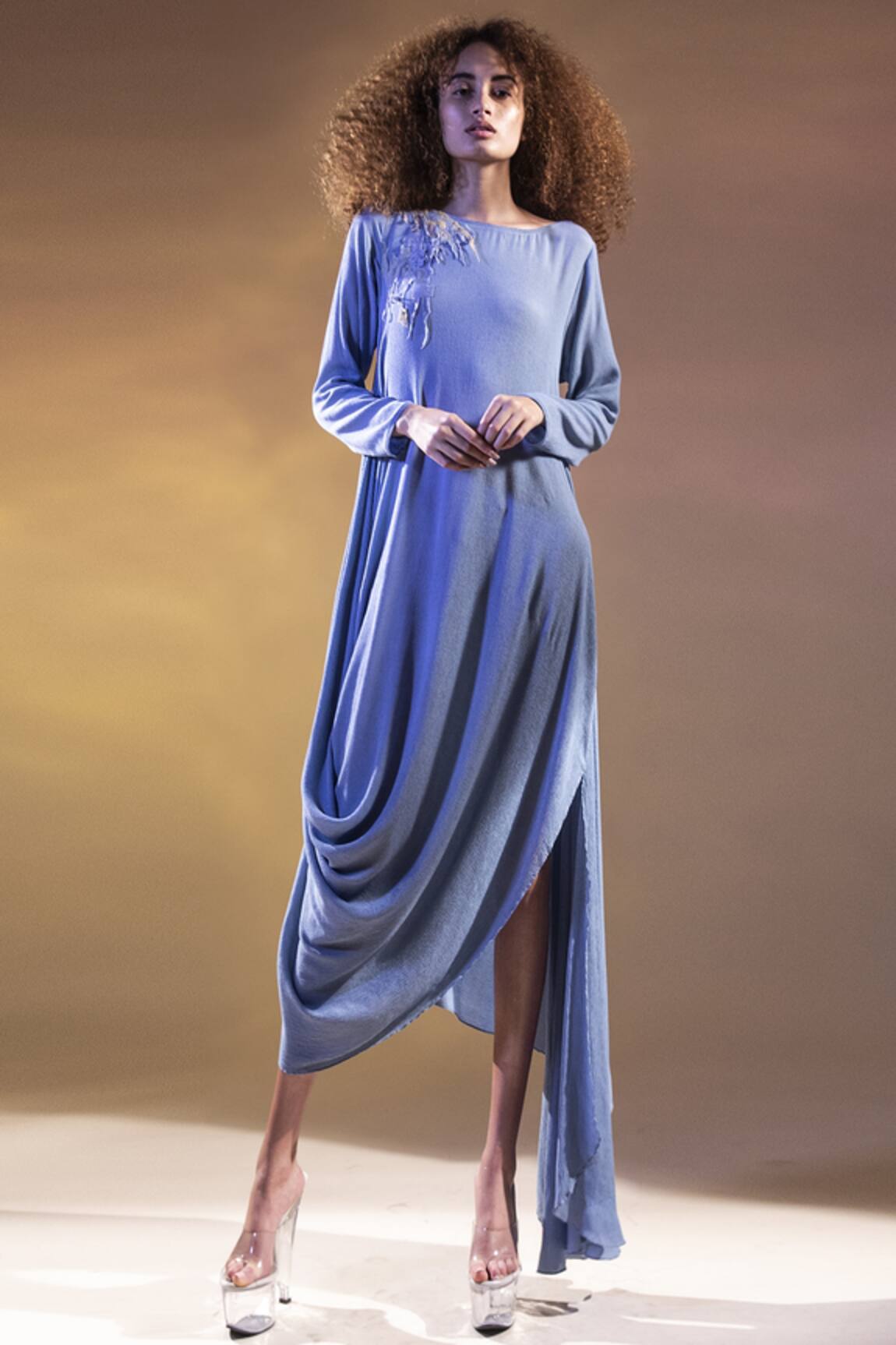 Abhishek Sharma Draped Cowl Dress