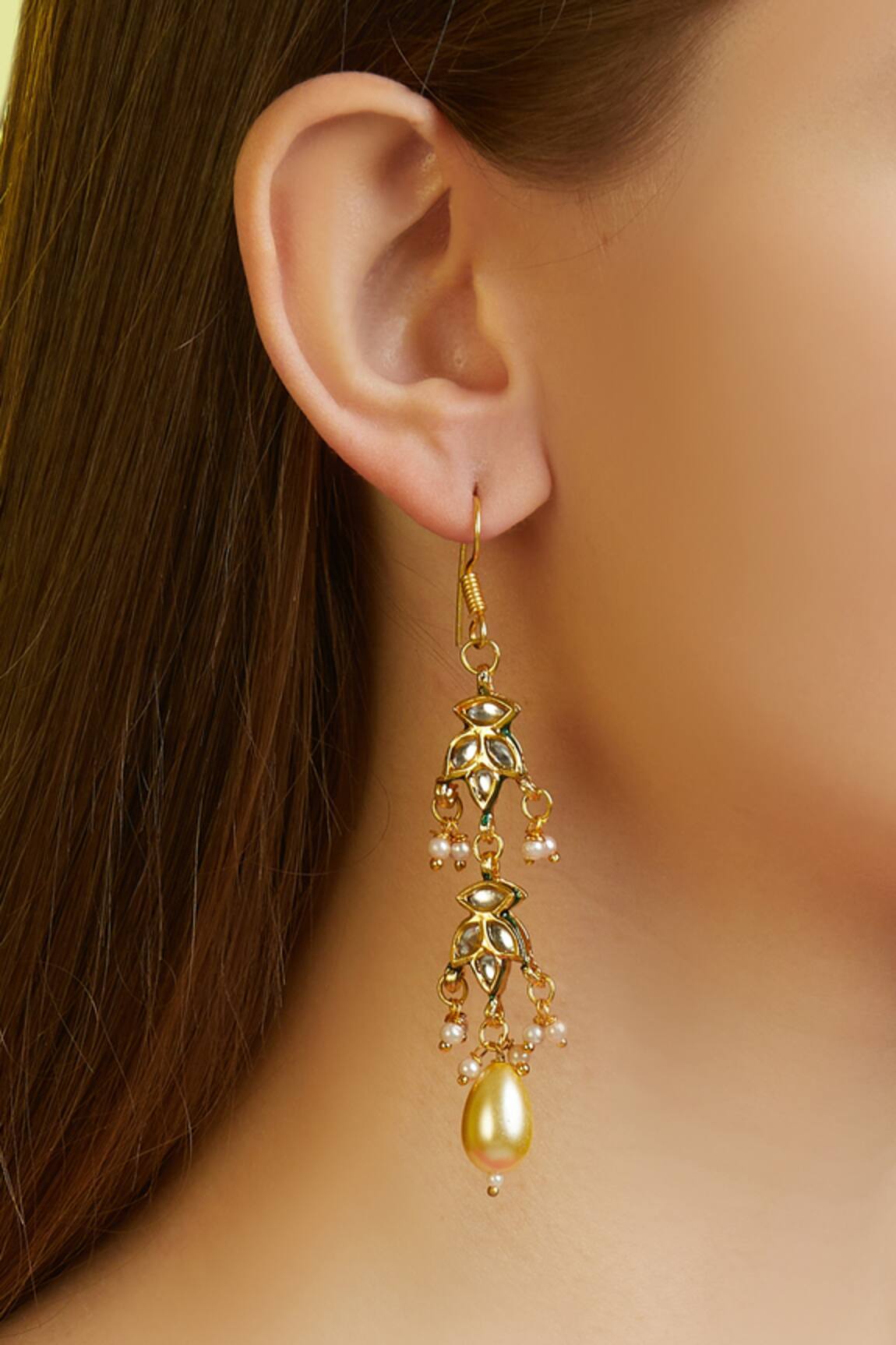 Just Shradhas Kundan Dangler Earrings 