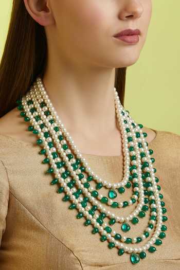Just Shradhas Layered Bead Necklace 