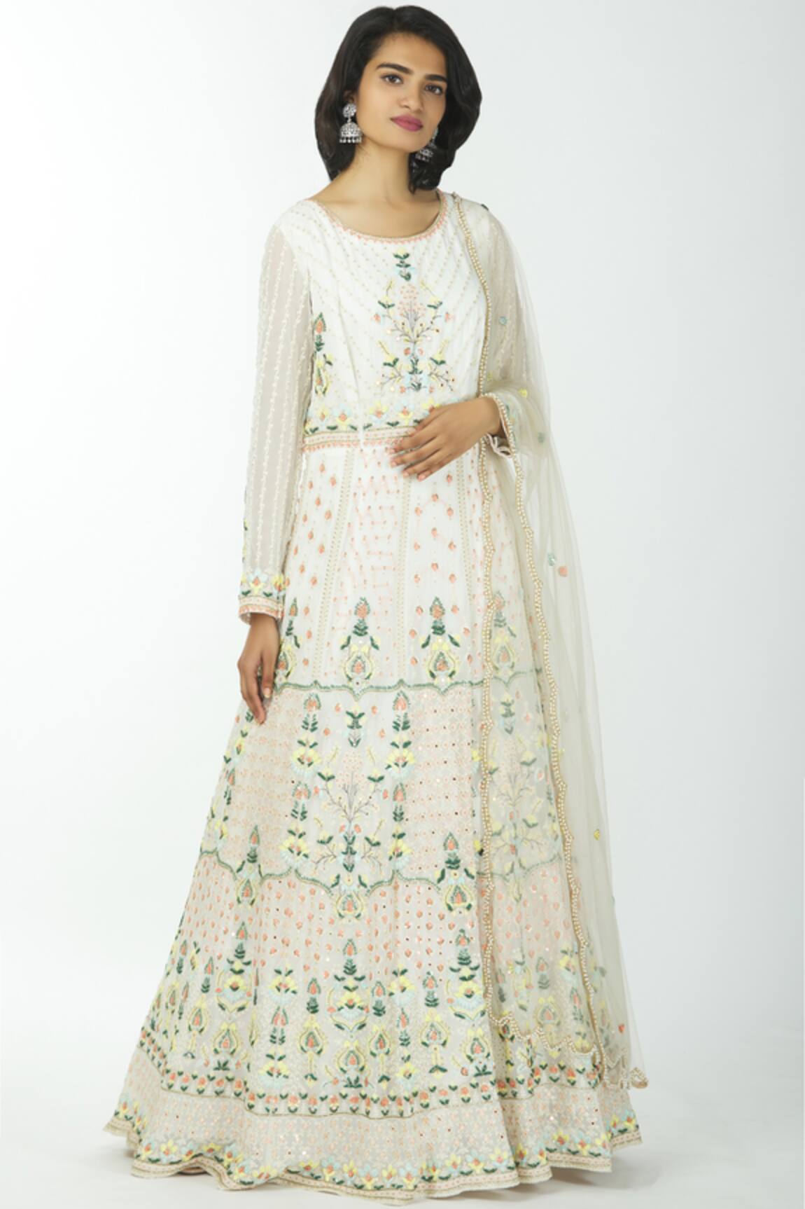 Neha Mehta Couture Lucknowi Anarkali with Dupatta
