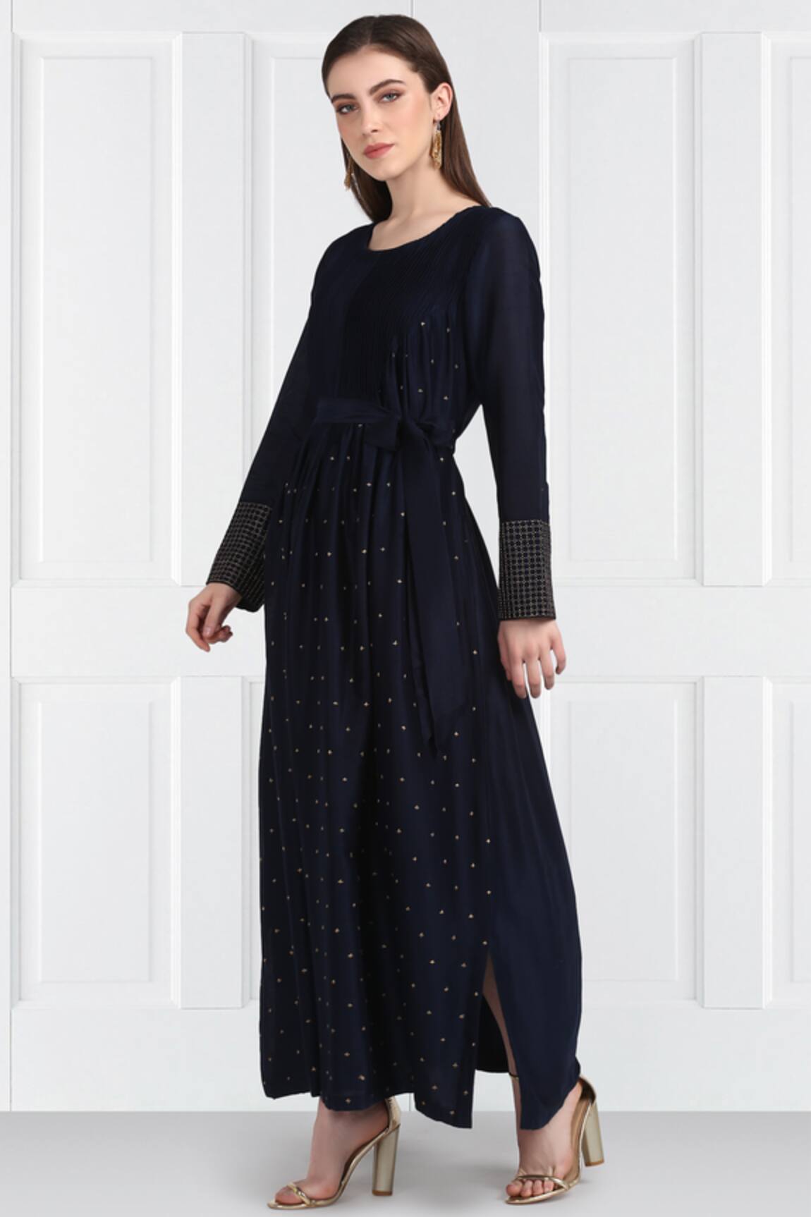 Label Earthen Silk Chanderi Dress 