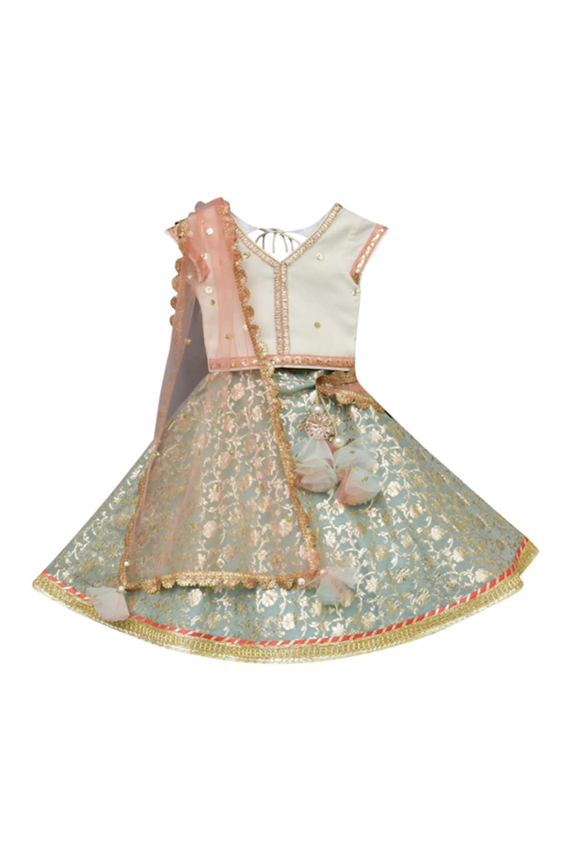 Fayon Kids Chanderi Lehenga Set 