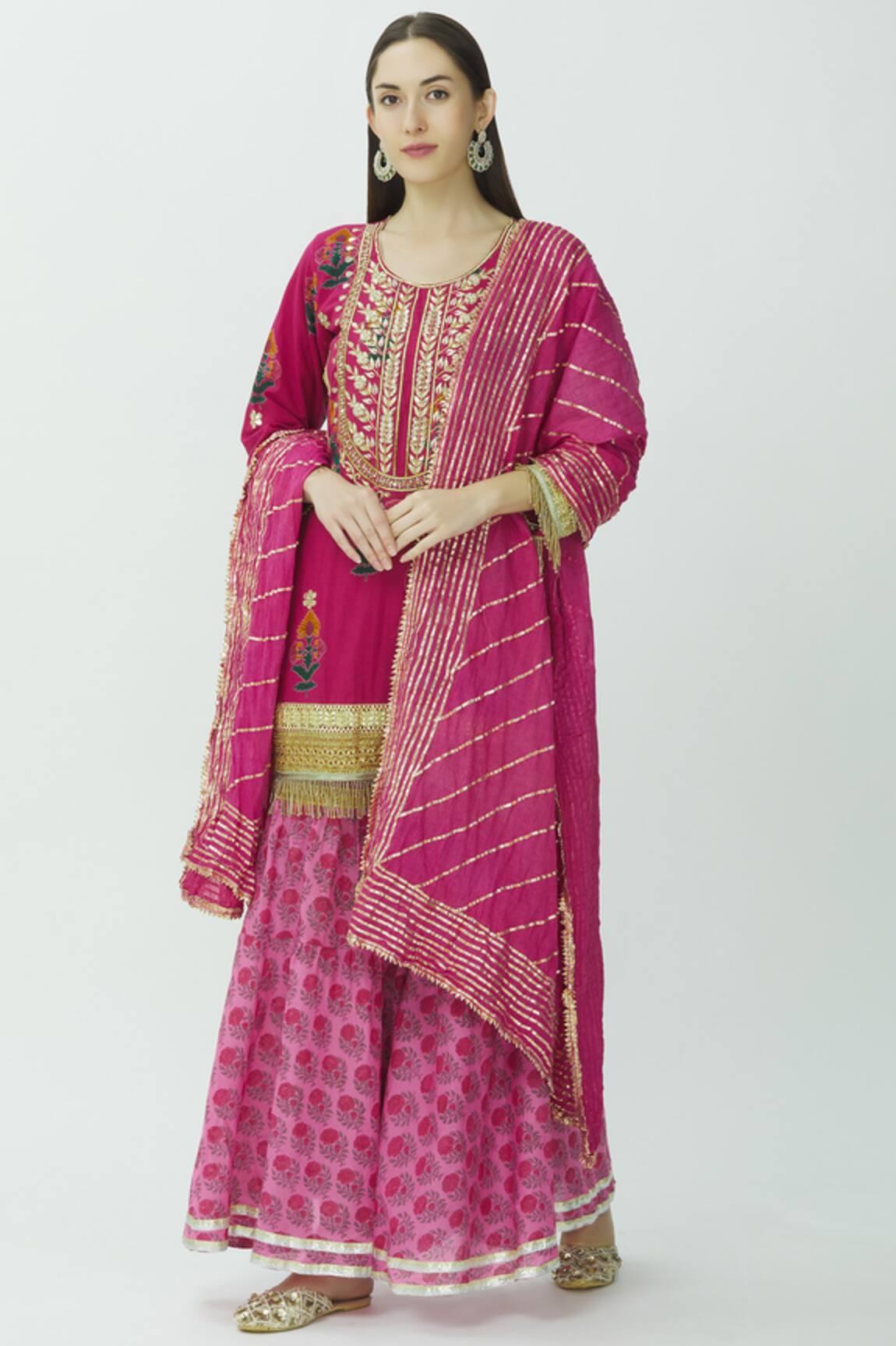 Kunwarani Ritu Printed Kurta Sharara Set