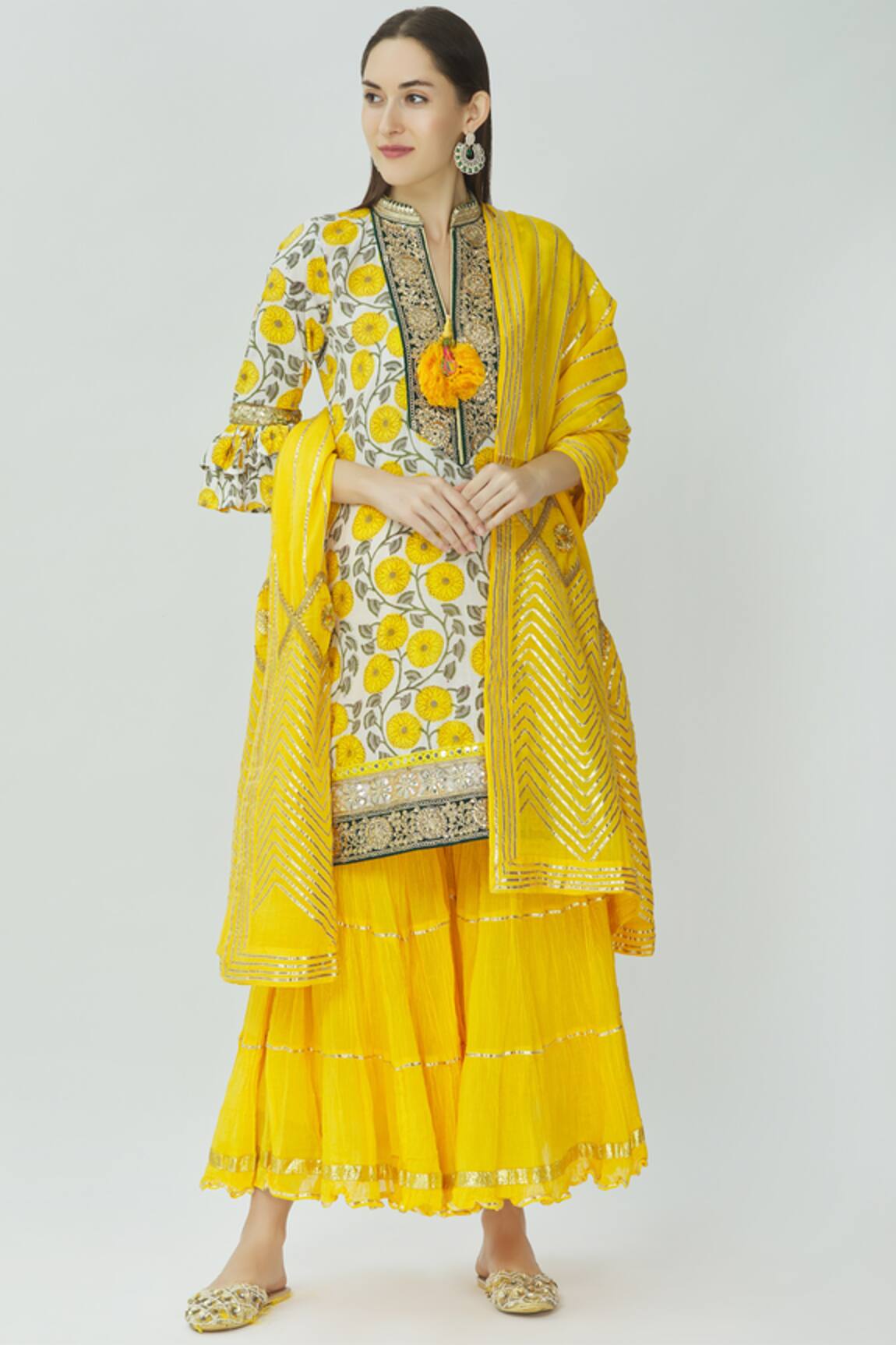 Kunwarani Ritu Cotton Kurta Sharara Set