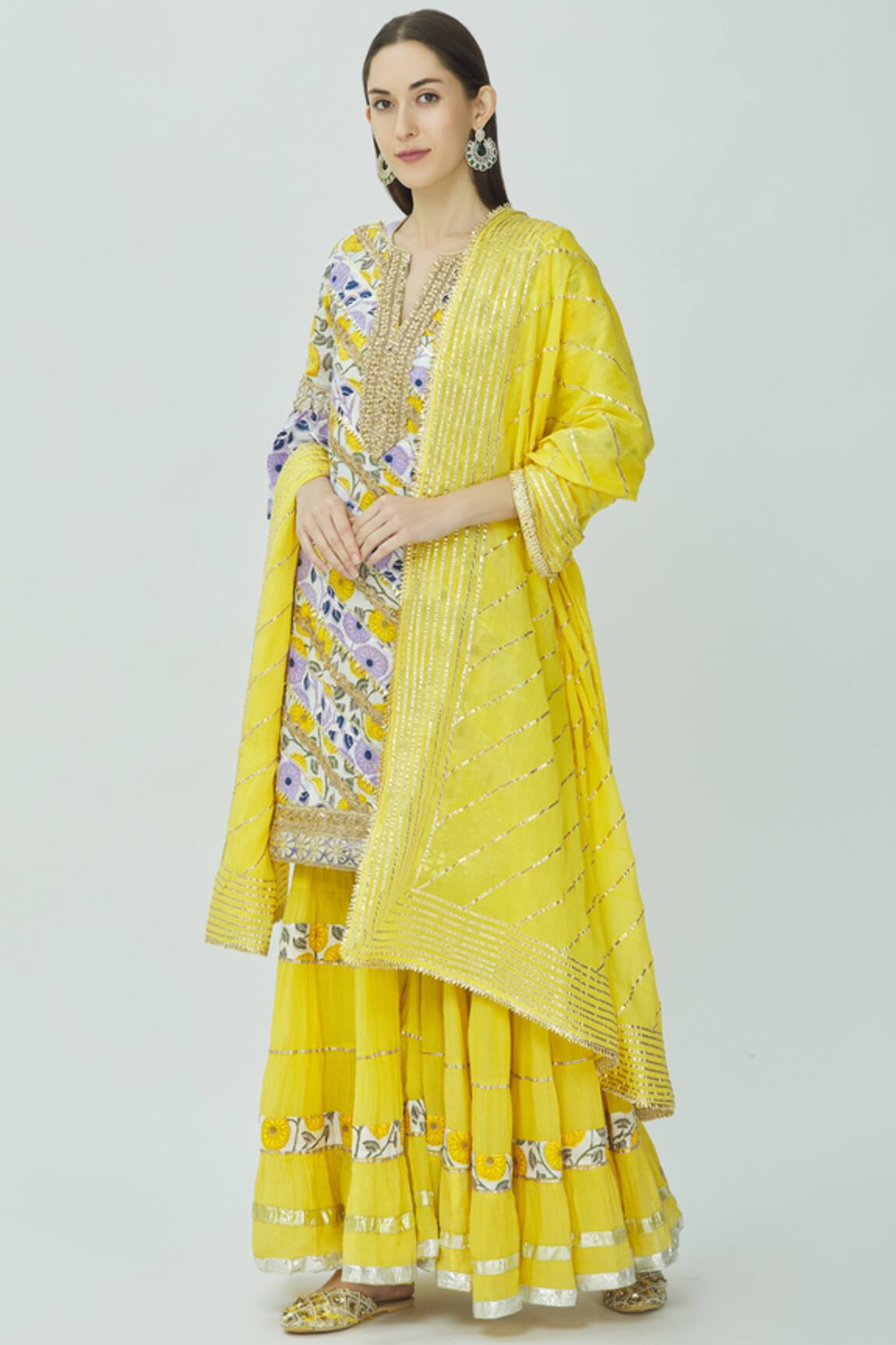 Kunwarani Ritu Embellished Kurta Sharara Set