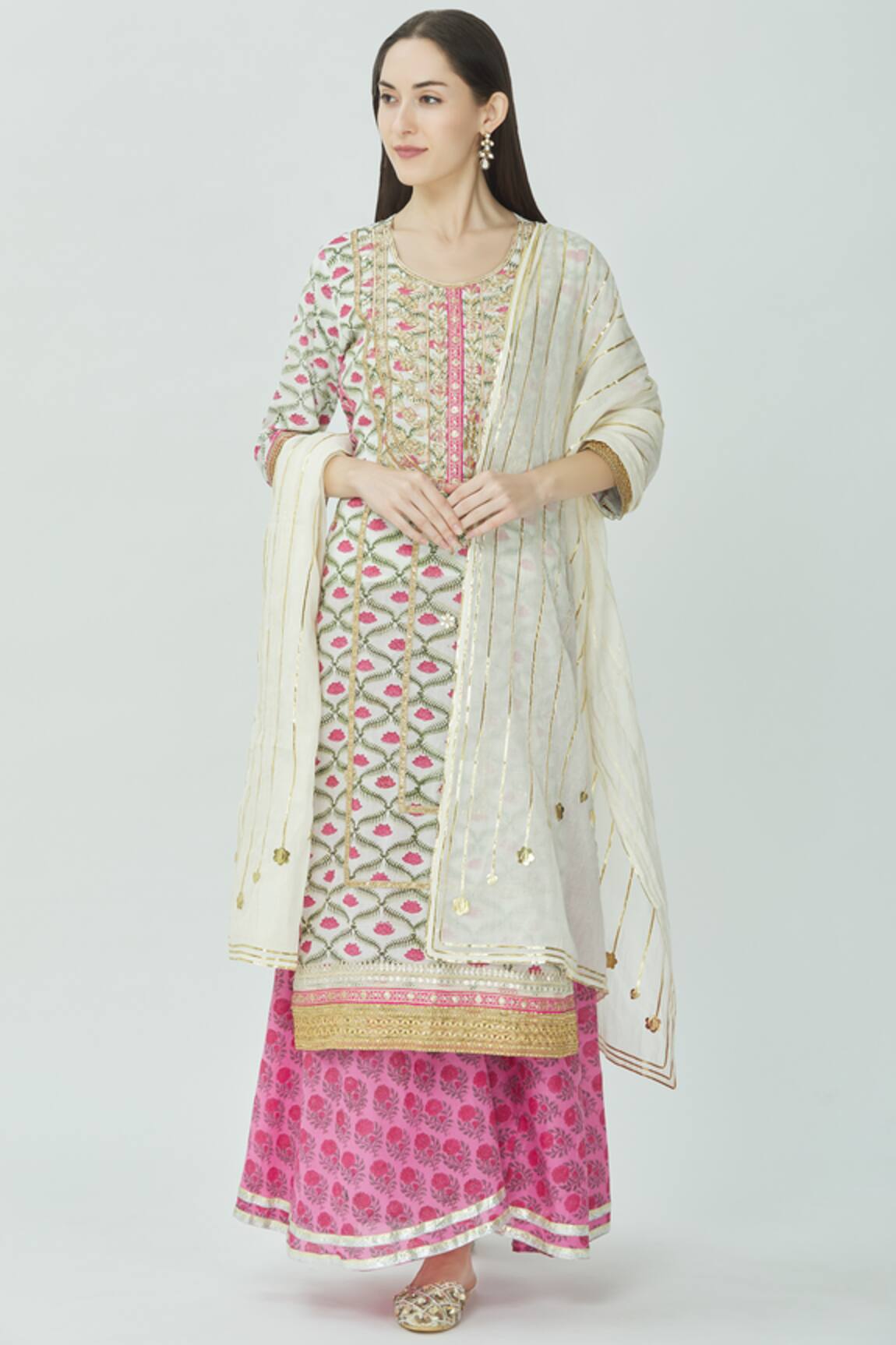 Kunwarani Ritu Printed Kurta Sharara Set