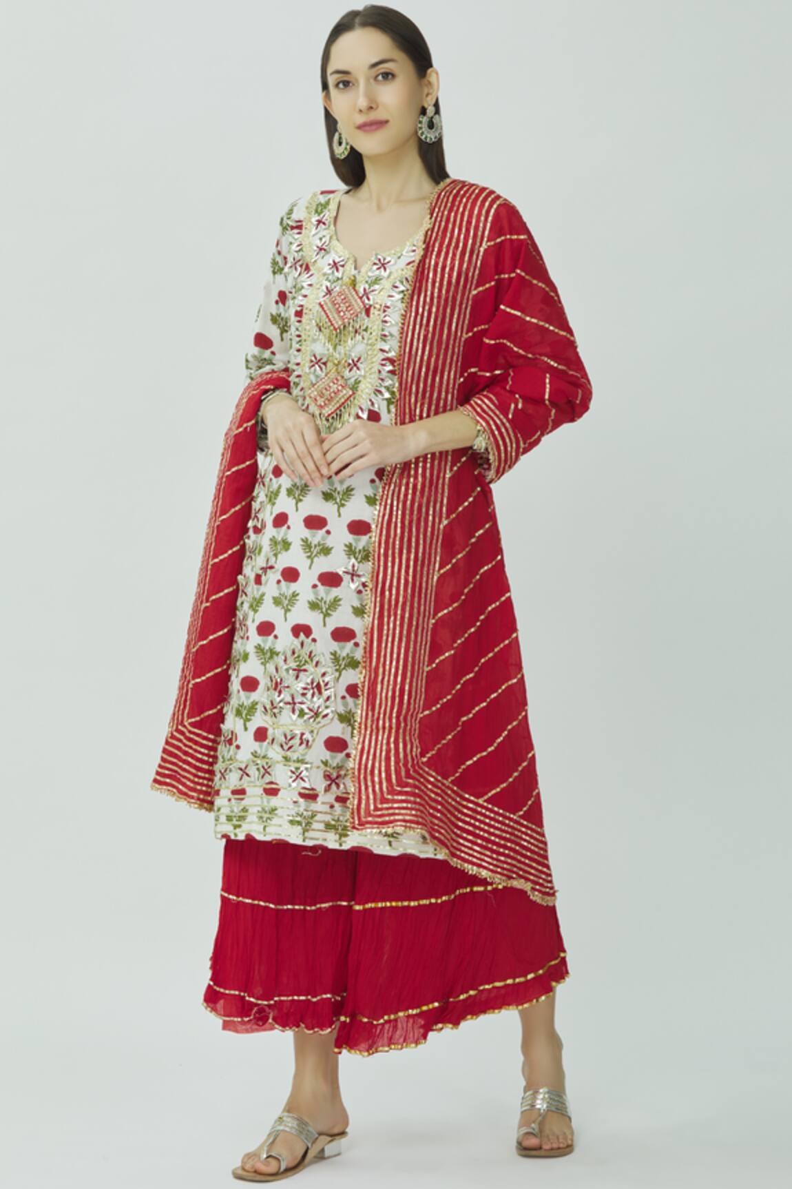 Kunwarani Ritu Printed Kurta Sharara Set