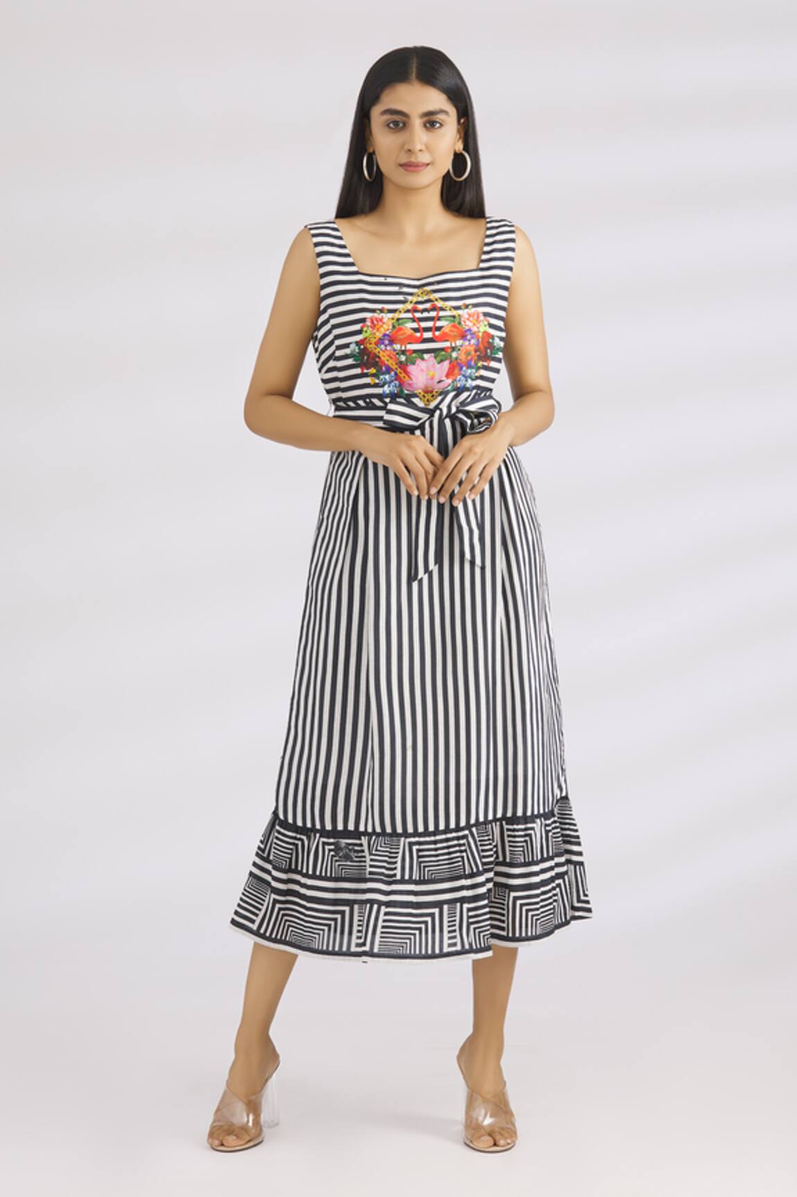MR. Ajay Kumar Linen Silk Striped Dress