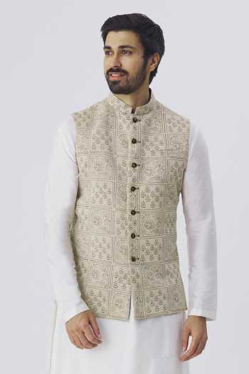 Gaurav Katta Linen Block Print Bundi 