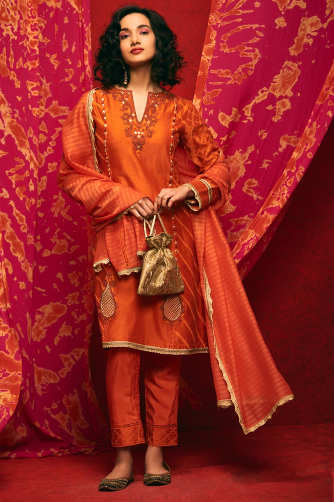 Nadima Saqib Chanderi Silk Kurta Set
