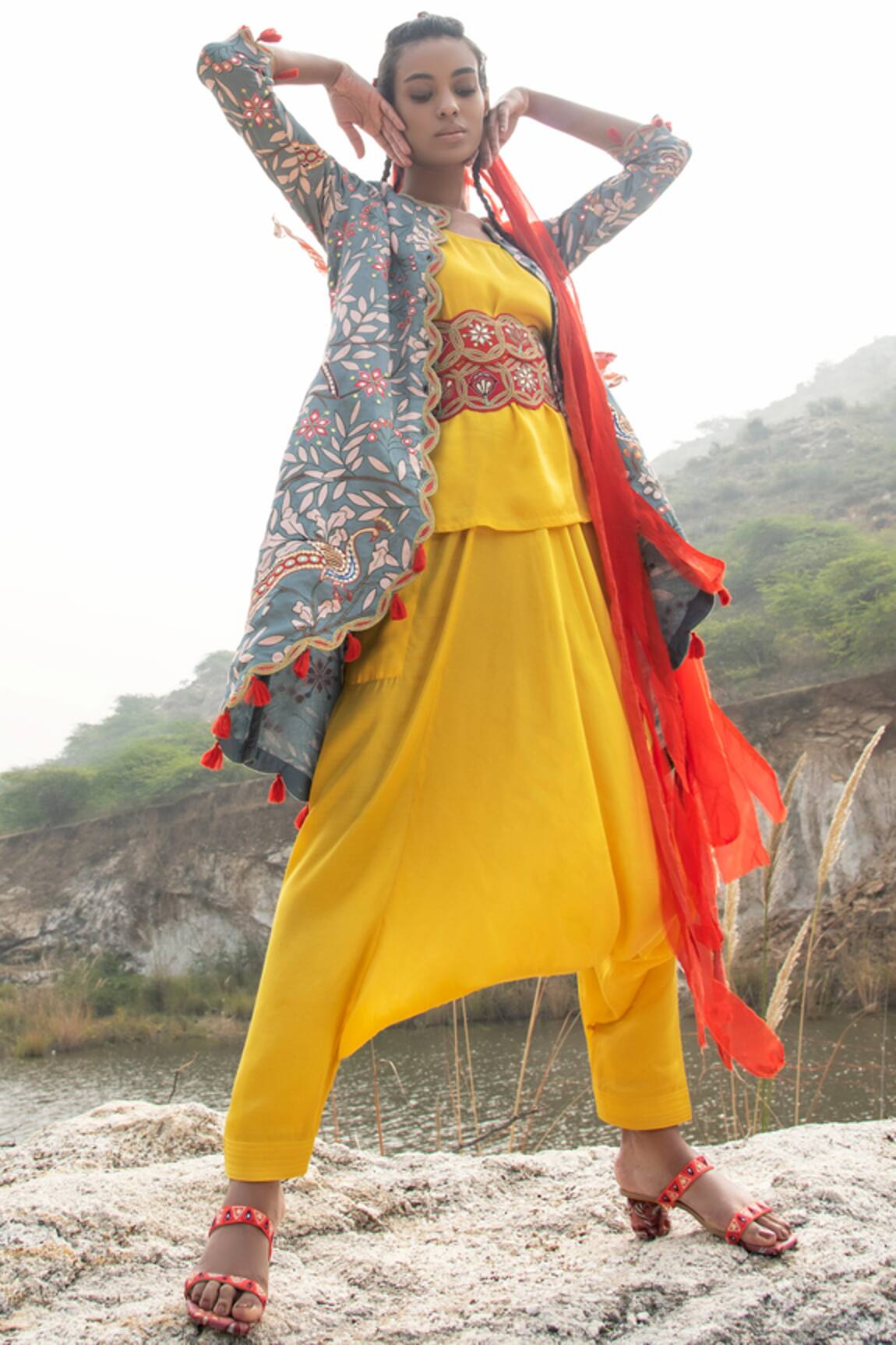 Swati Vijaivargie Embellished Jacket Kurta Set