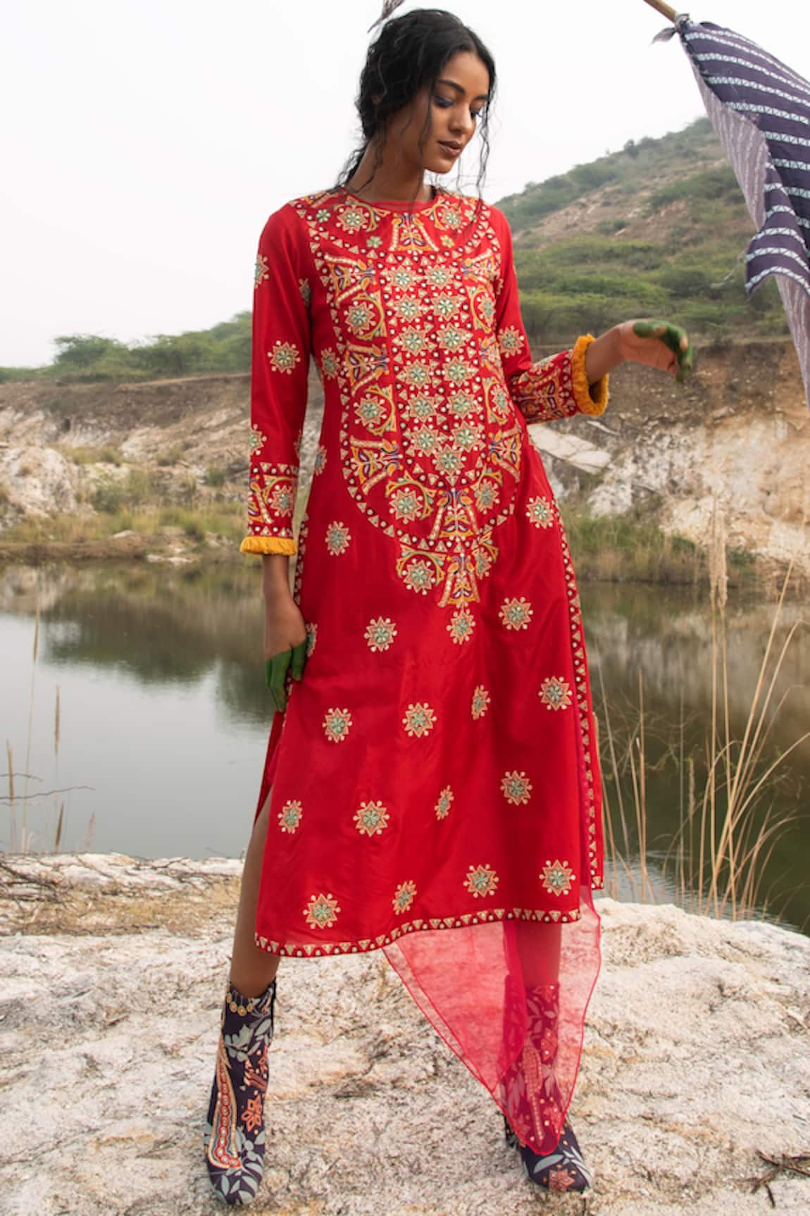 Swati Vijaivargie Silk Embellished Kurta