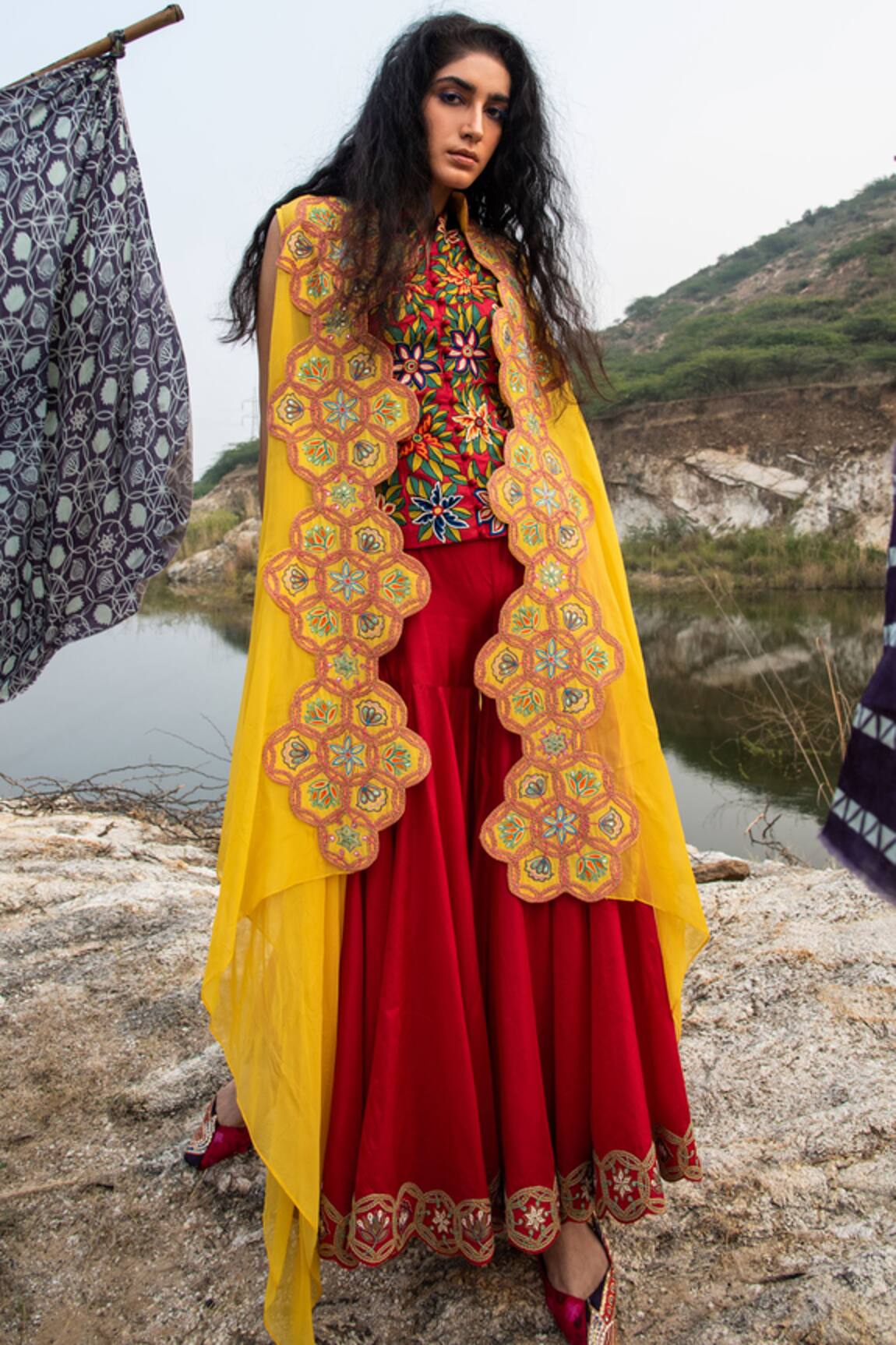 Swati Vijaivargie Silk Jacket Sharara Set