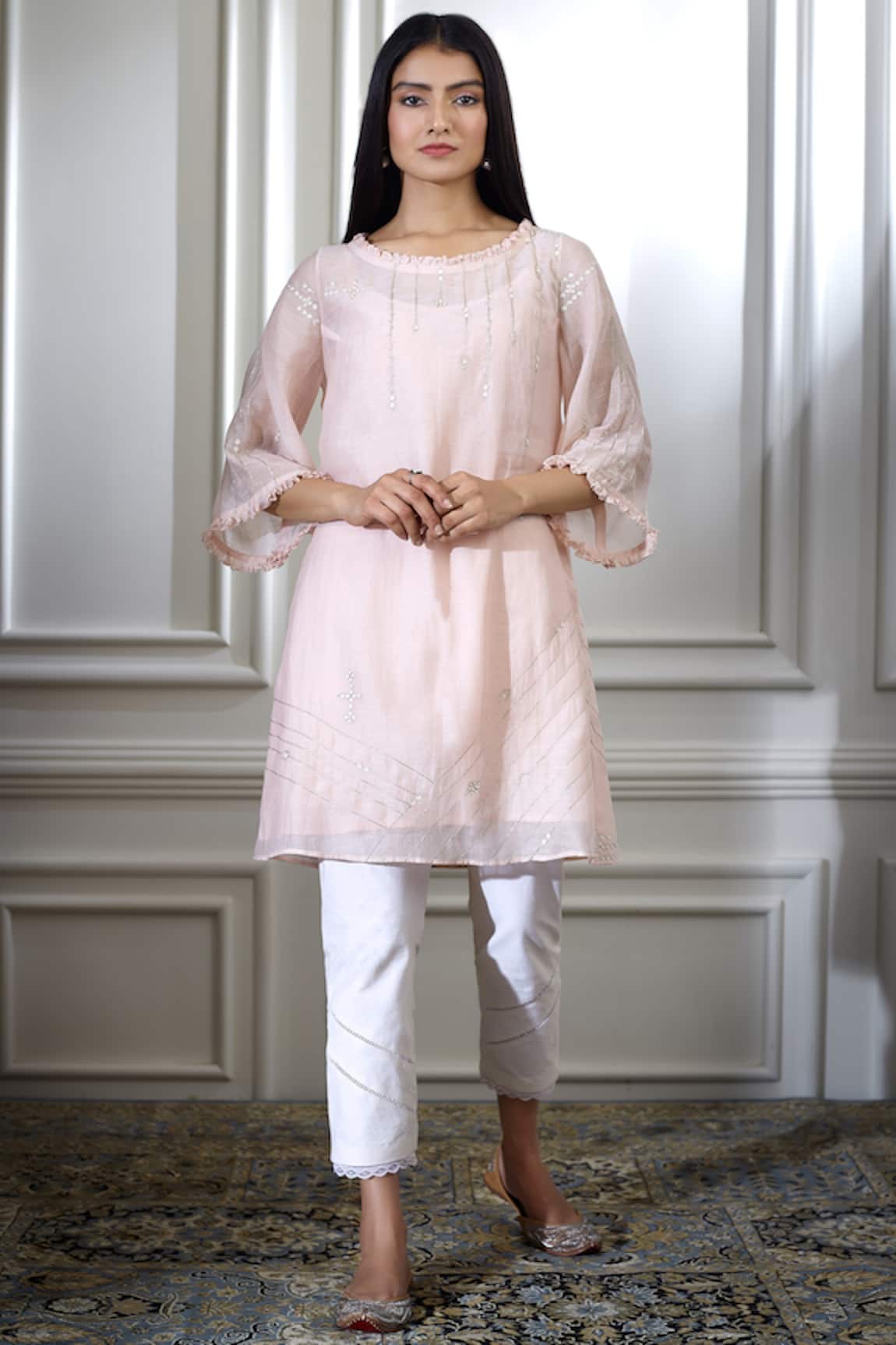 Mandira Wirk - Indian Chanderi Kurta Set