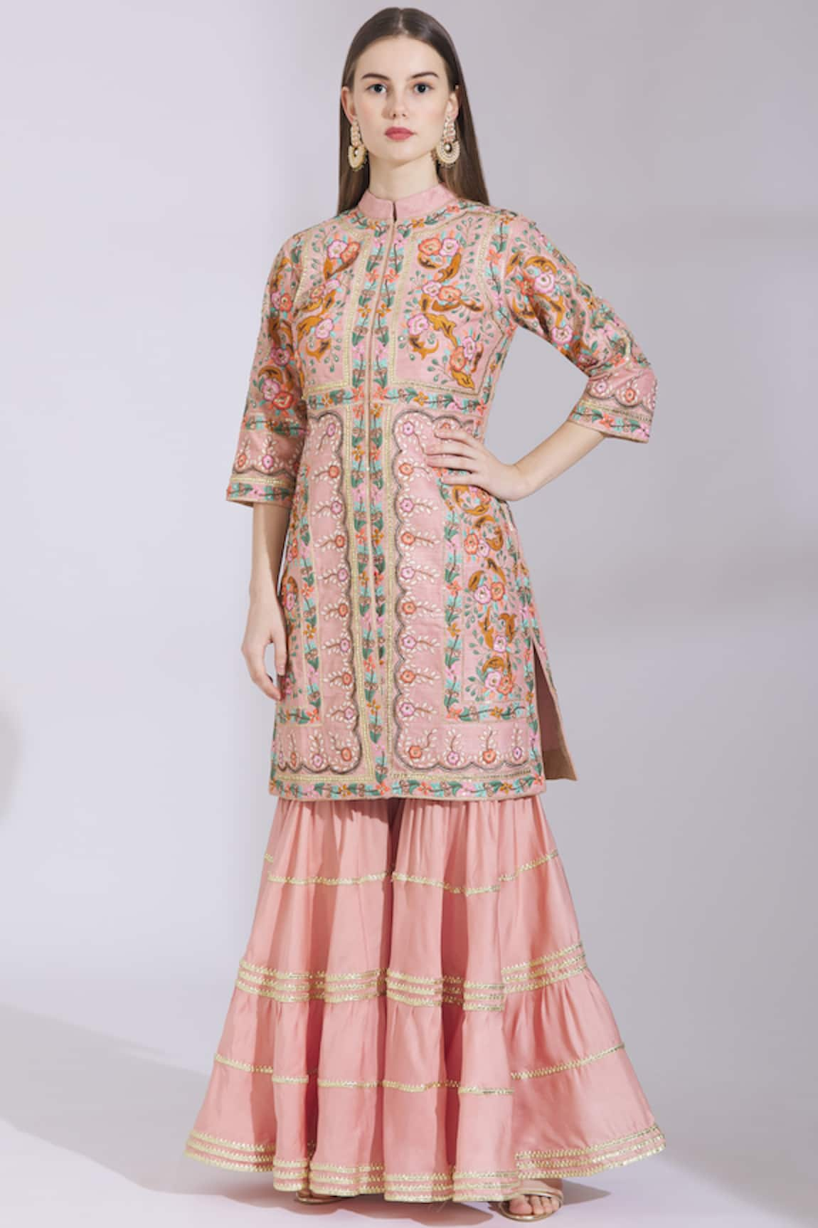 Ayesha Aejaz Embroidered Kurta Sharara Set