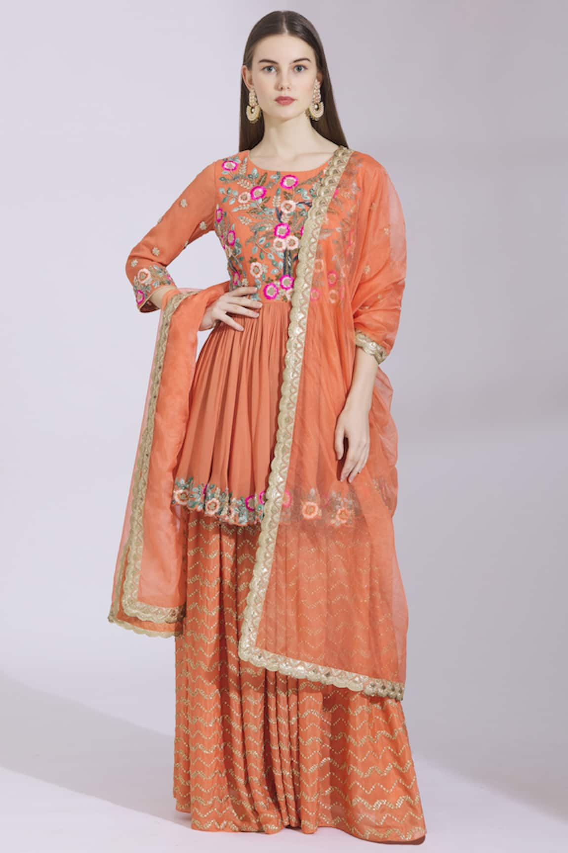 Ayesha Aejaz Embroidered Kurta Palazzo Set