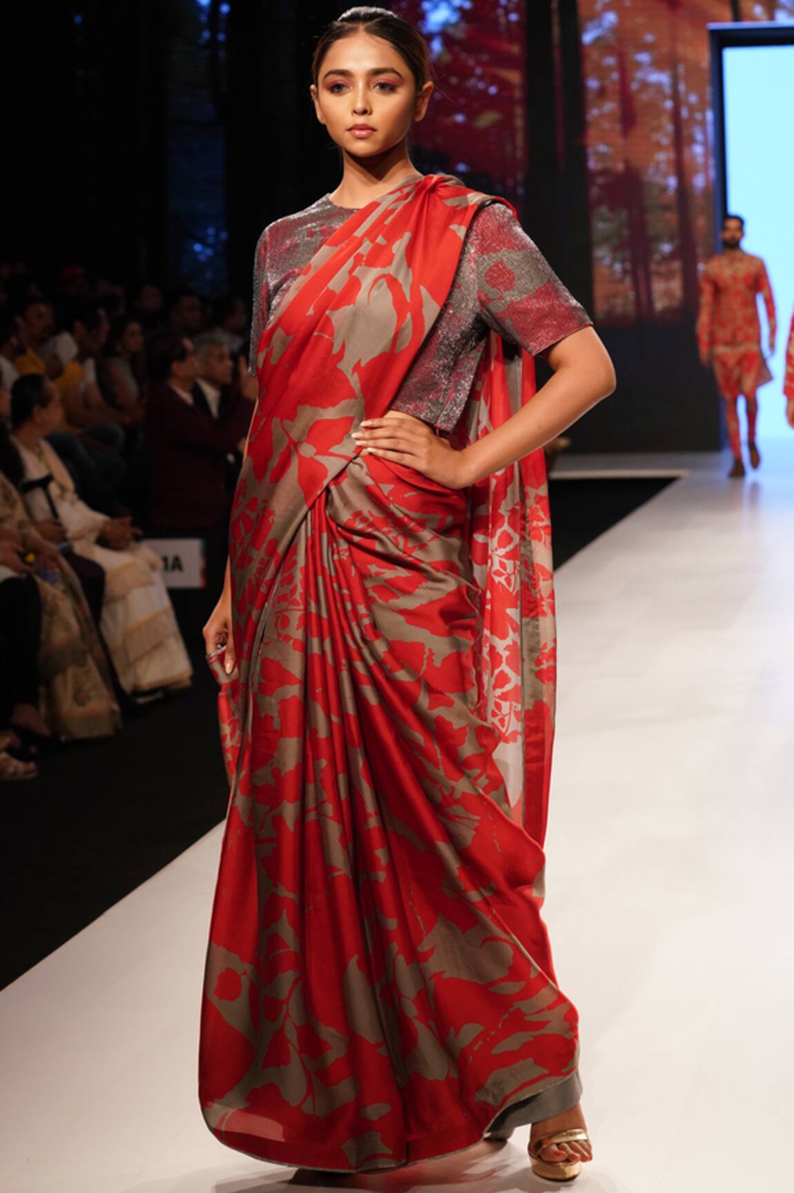 Dev R Nil Printed Saree with Blouse