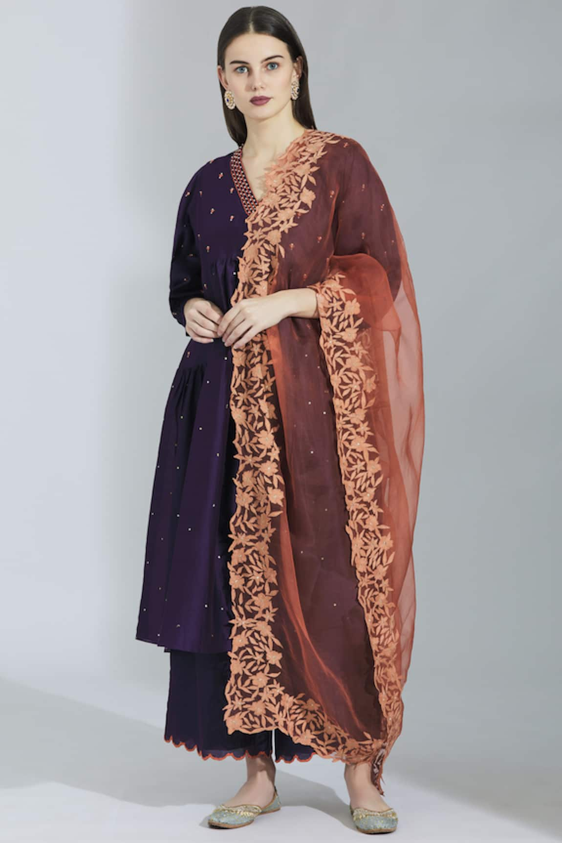 Poonam Dubey Chanderi Silk Kurta Palazzo Set