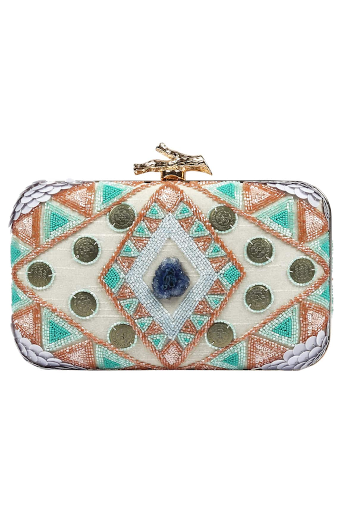 Durvi Embellished Box Clutch