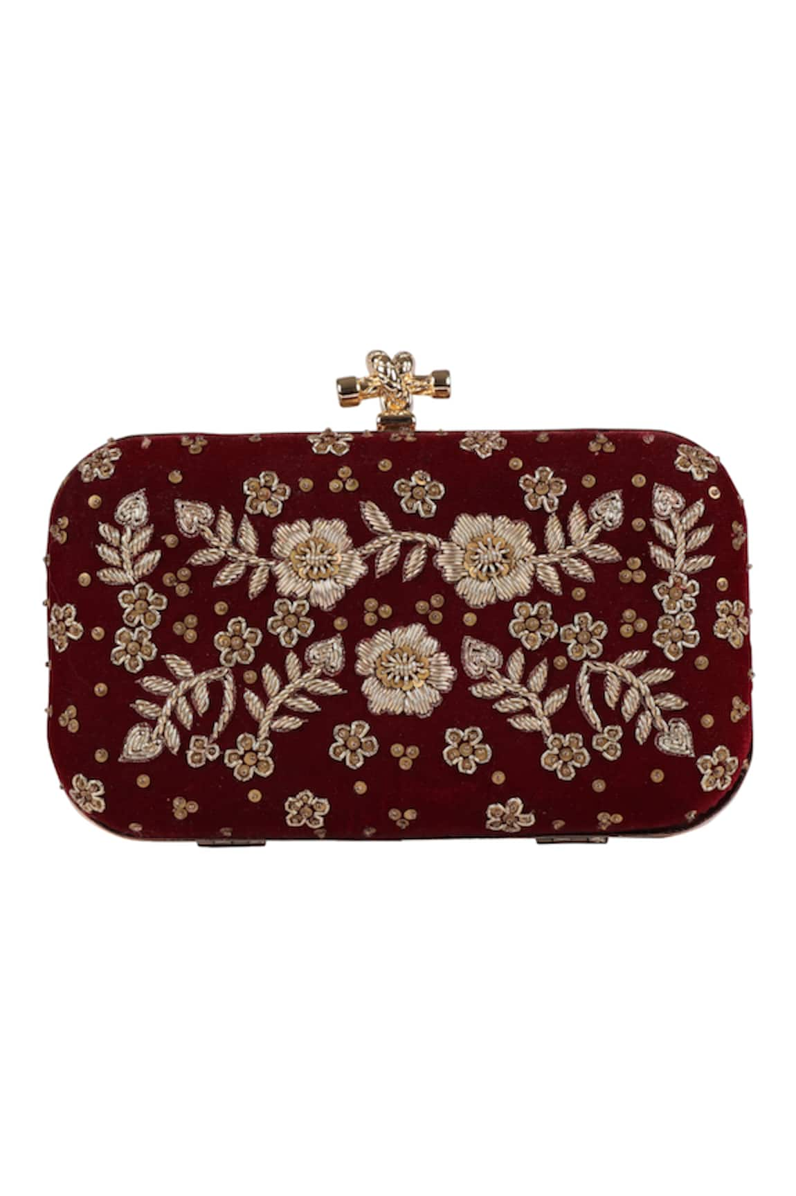 Durvi Embellished Floral Clutch