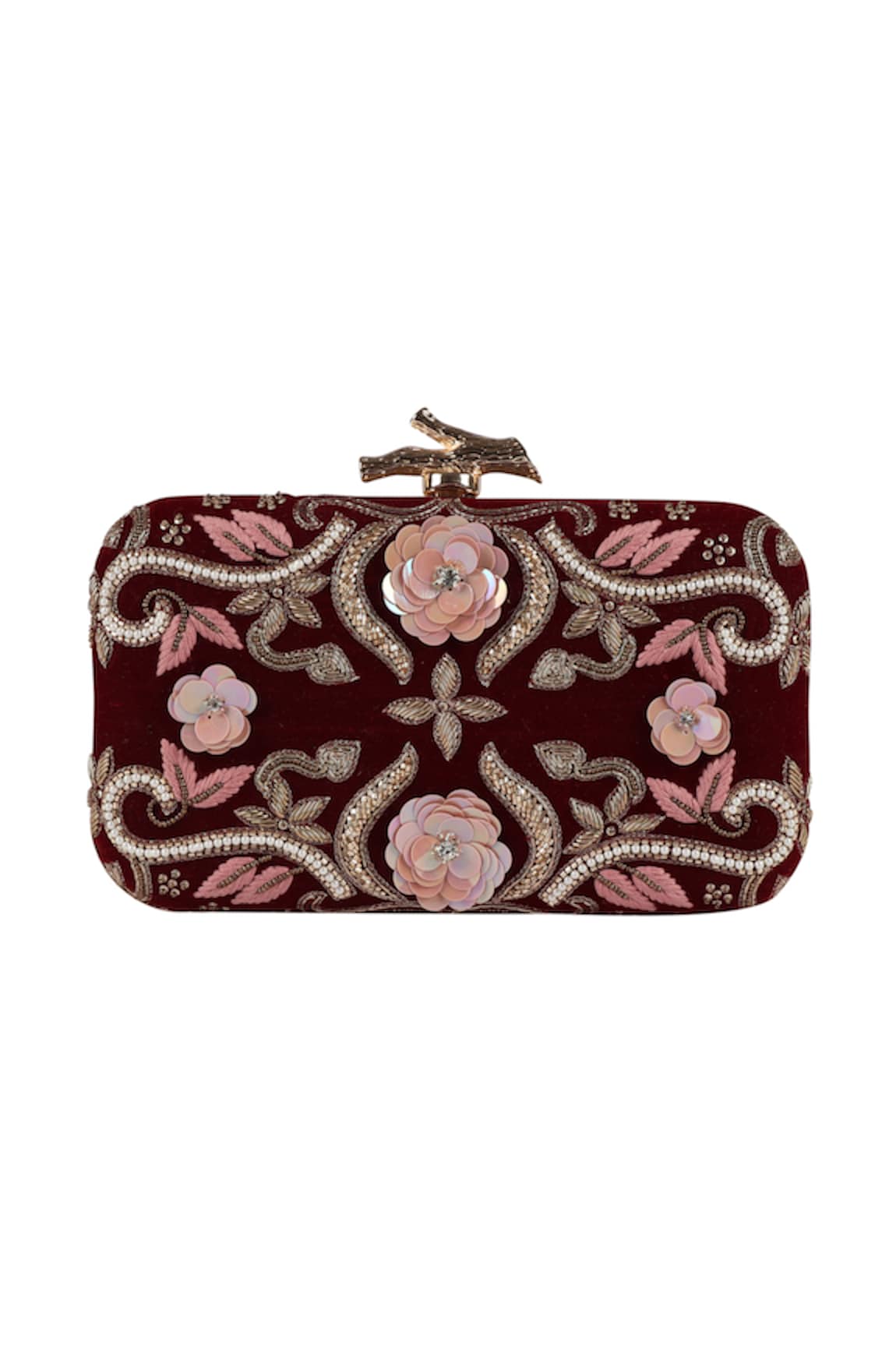 Durvi Embellished Floral Clutch