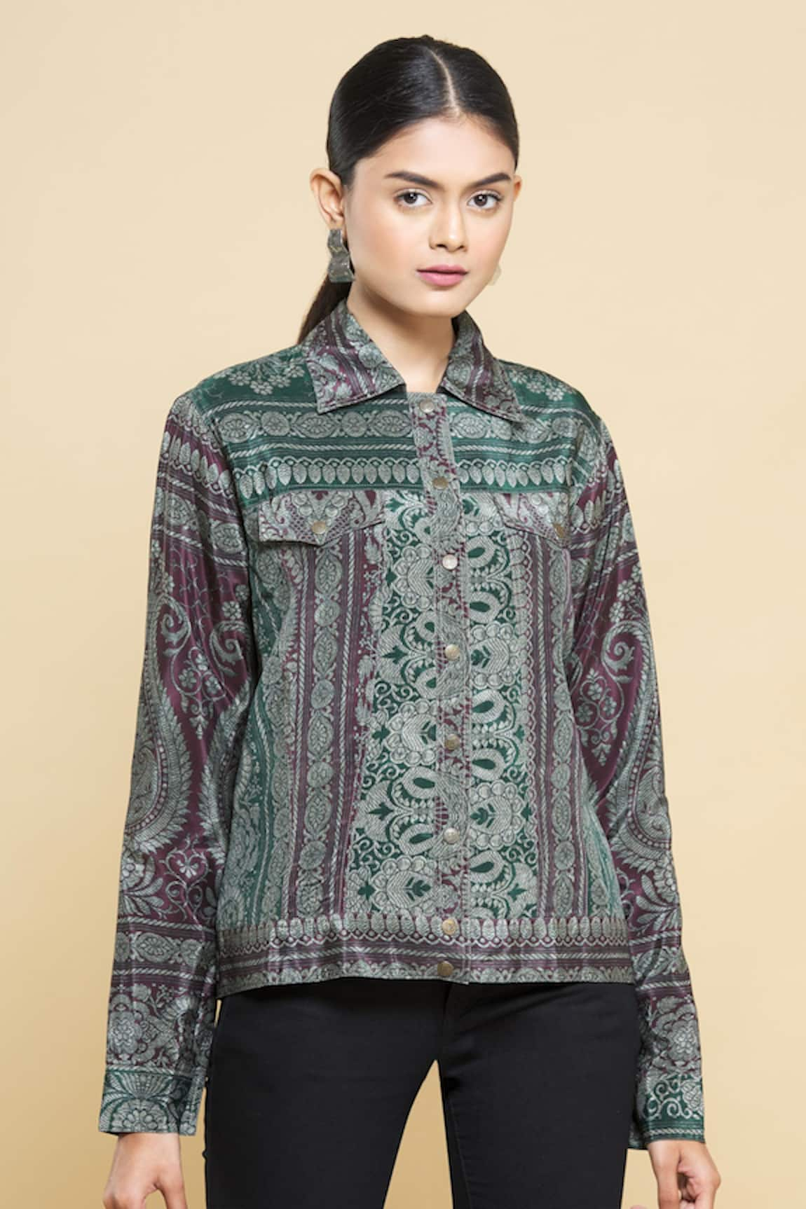 Kartikeya India Silk Crepe Jacket