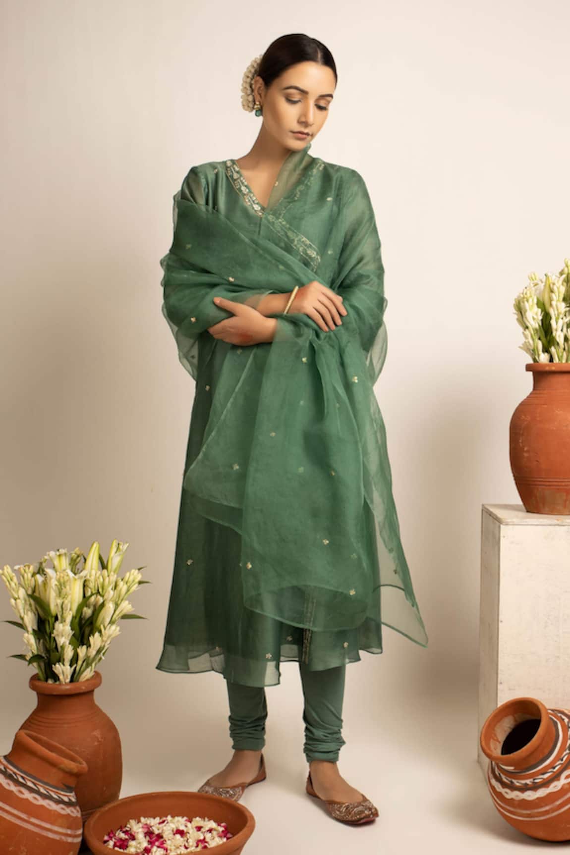 Rashi Jain Phalak Chanderi Anarkali With Dupatta