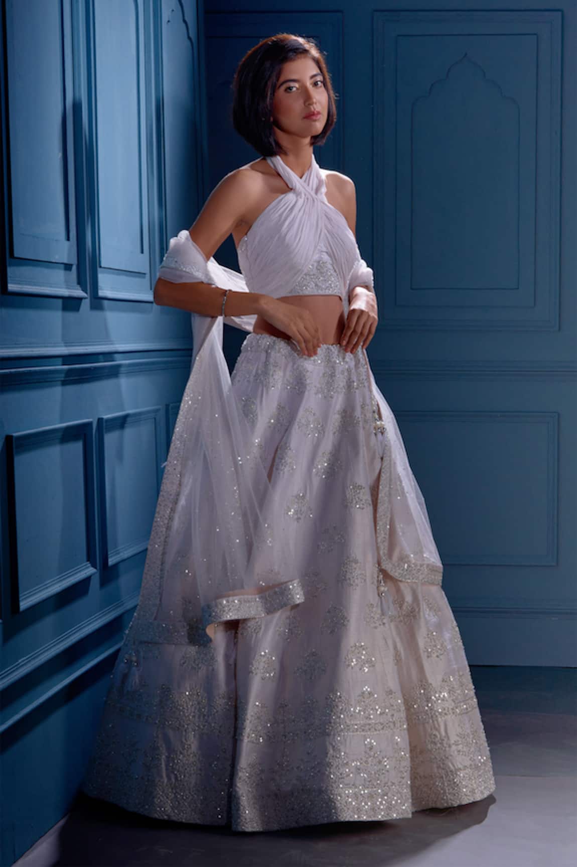 Angad Singh Silk Embroidered Lehenga Set