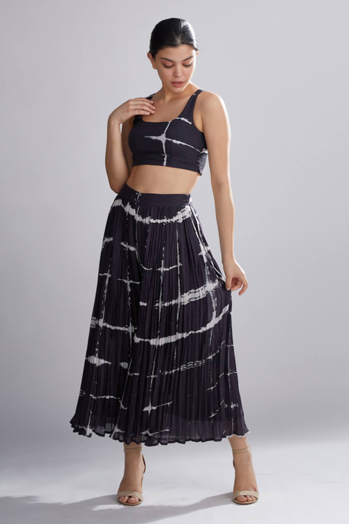 Koai Shibori Chanderi Silk Skirt 