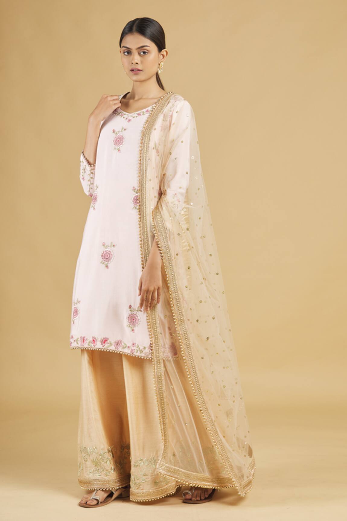 Rahul Singh Chanderi Silk Embroidered Kurta Set