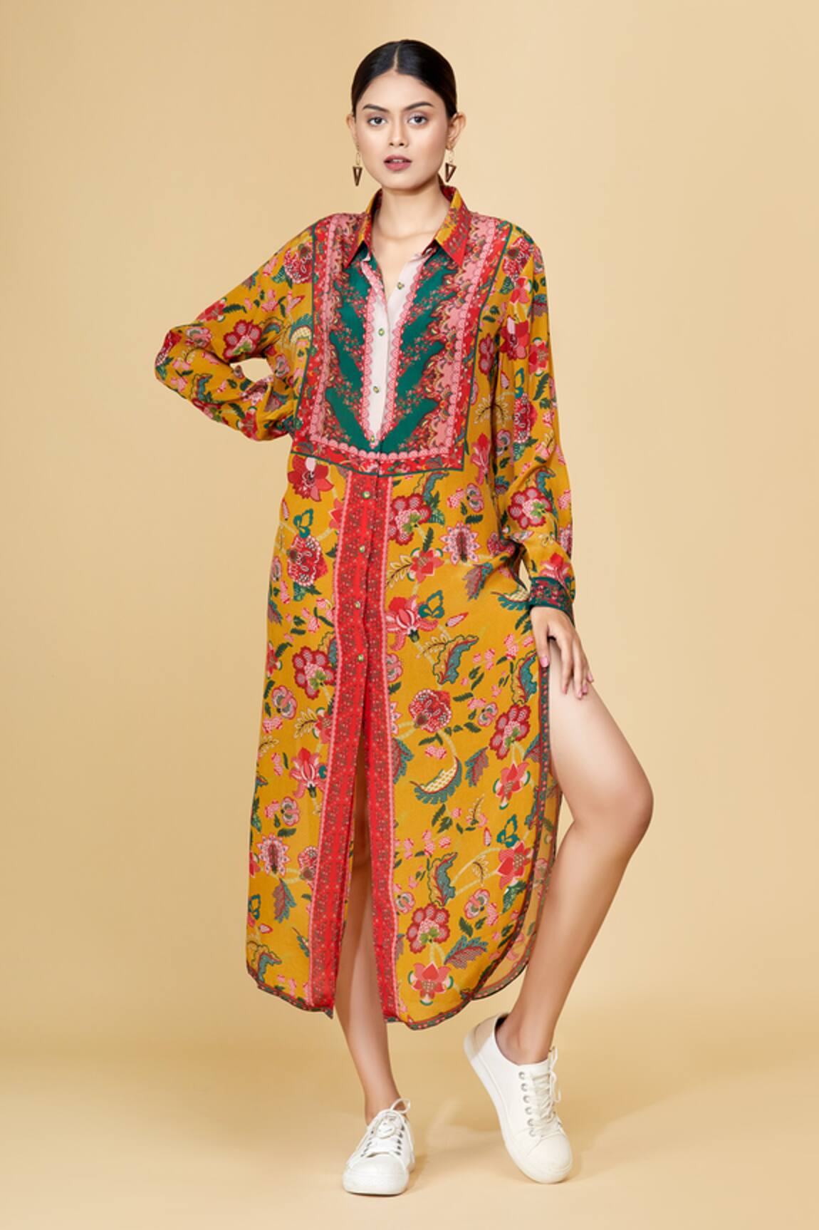 Siddhartha Bansal Floral Print Shirt Dress