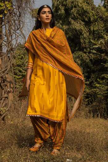 Punit Balana Silk Chanderi Kurta Set 