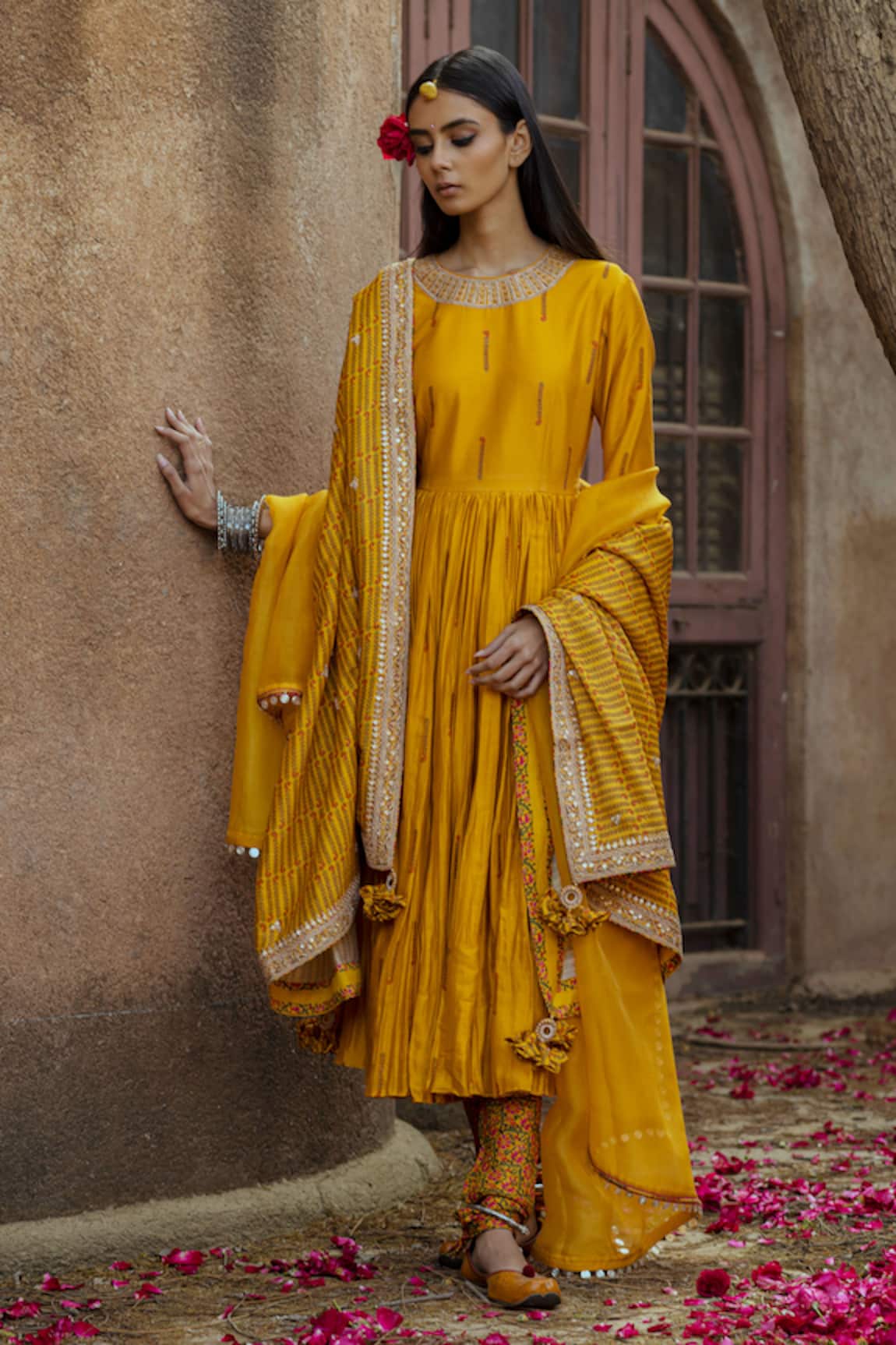 PUNIT BALANA Silk Chanderi Anarkali Set