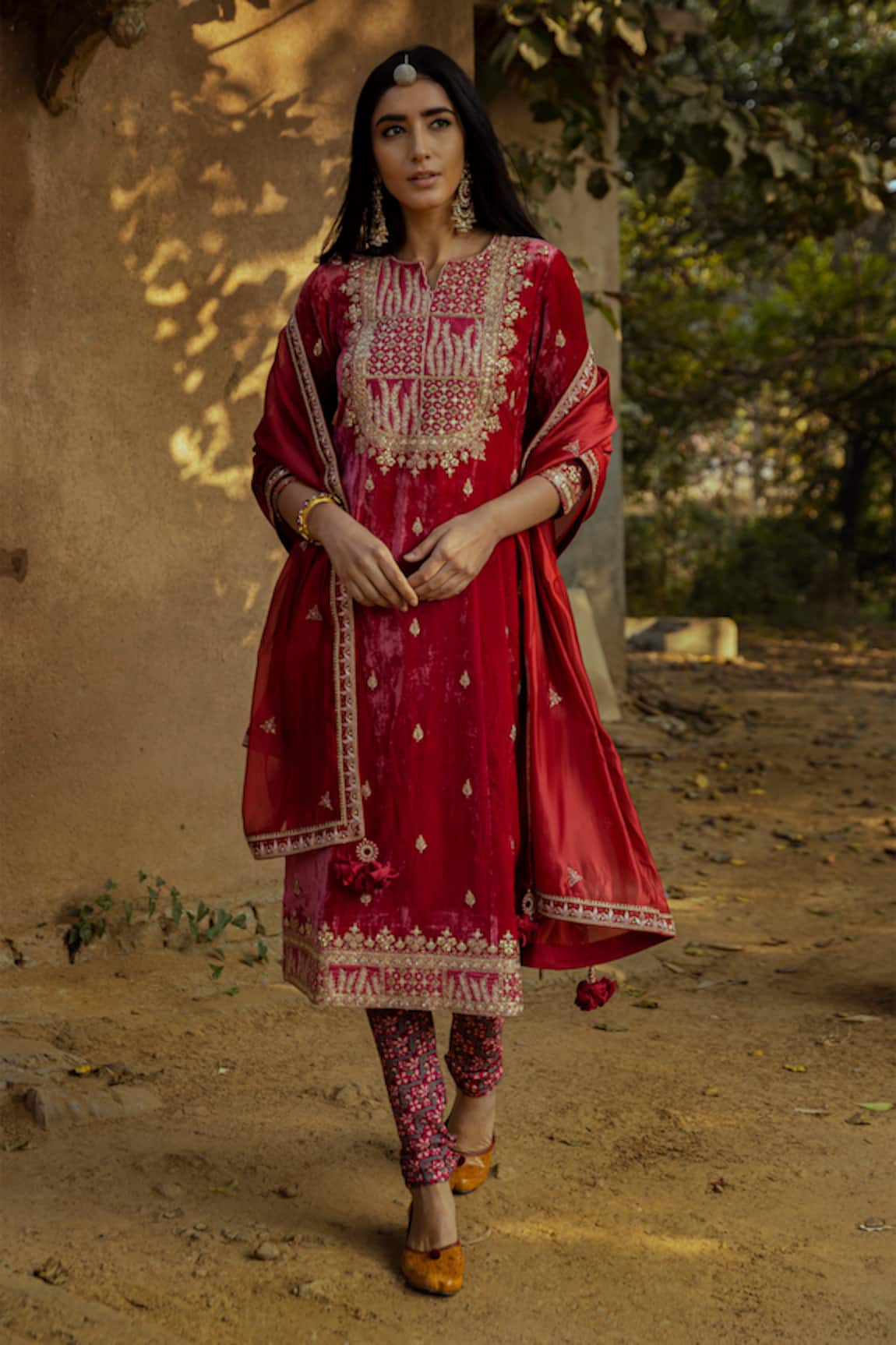 Punit Balana Velvet Kurta Set