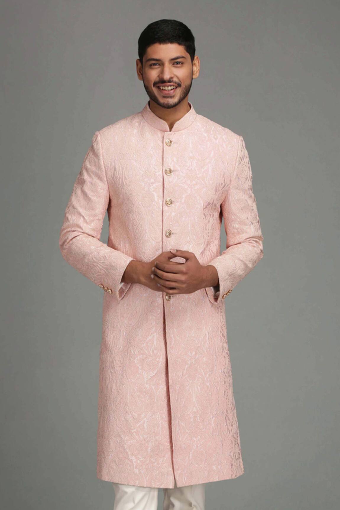 Chatenya Mittal Silk Embroidered Sherwani Set