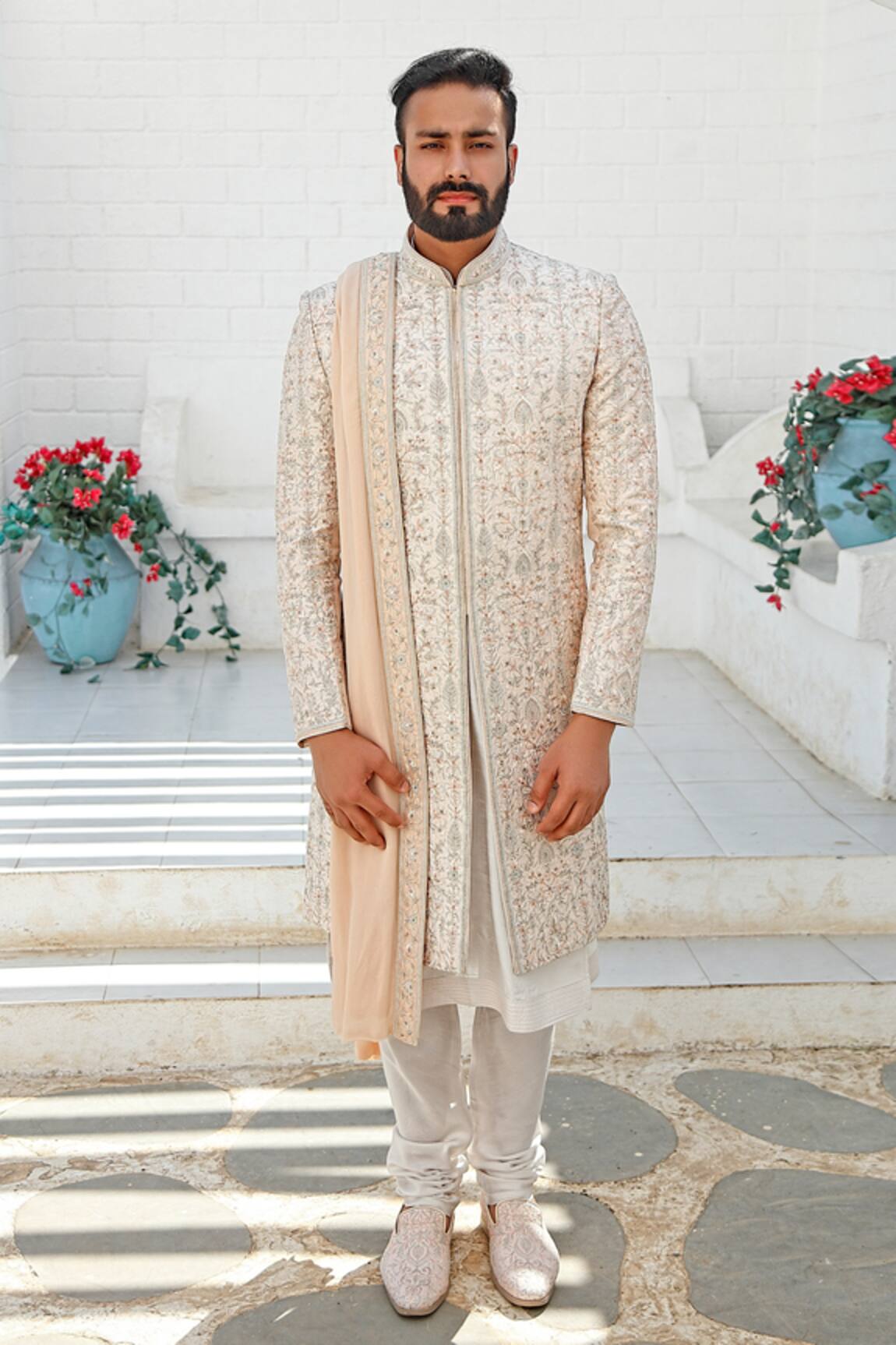 Vanshik  Embroidered Sherwani & Kurta Set