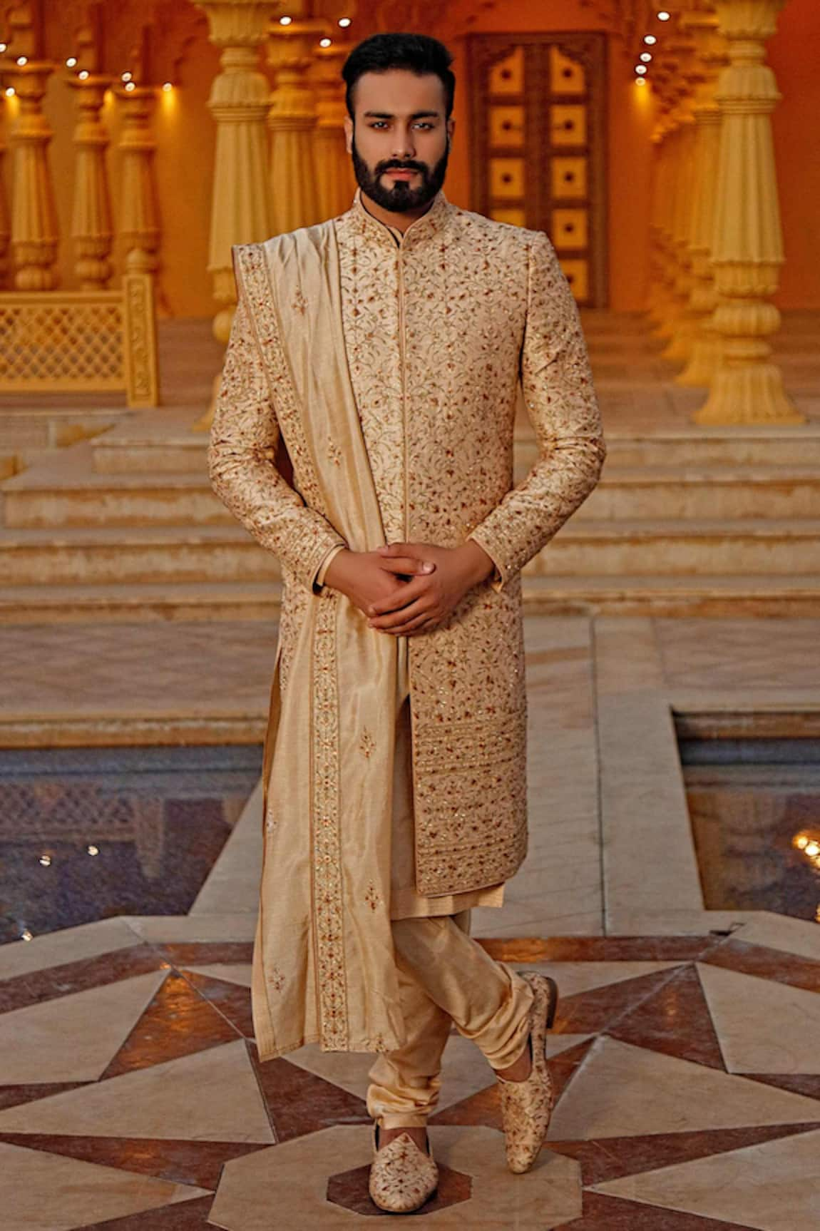 Vanshik   Embroidered Sherwani Set