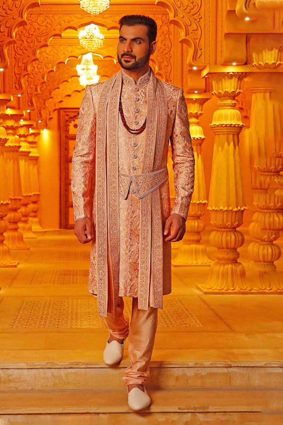 Vanshik Silk Embroidered Sherwani Set