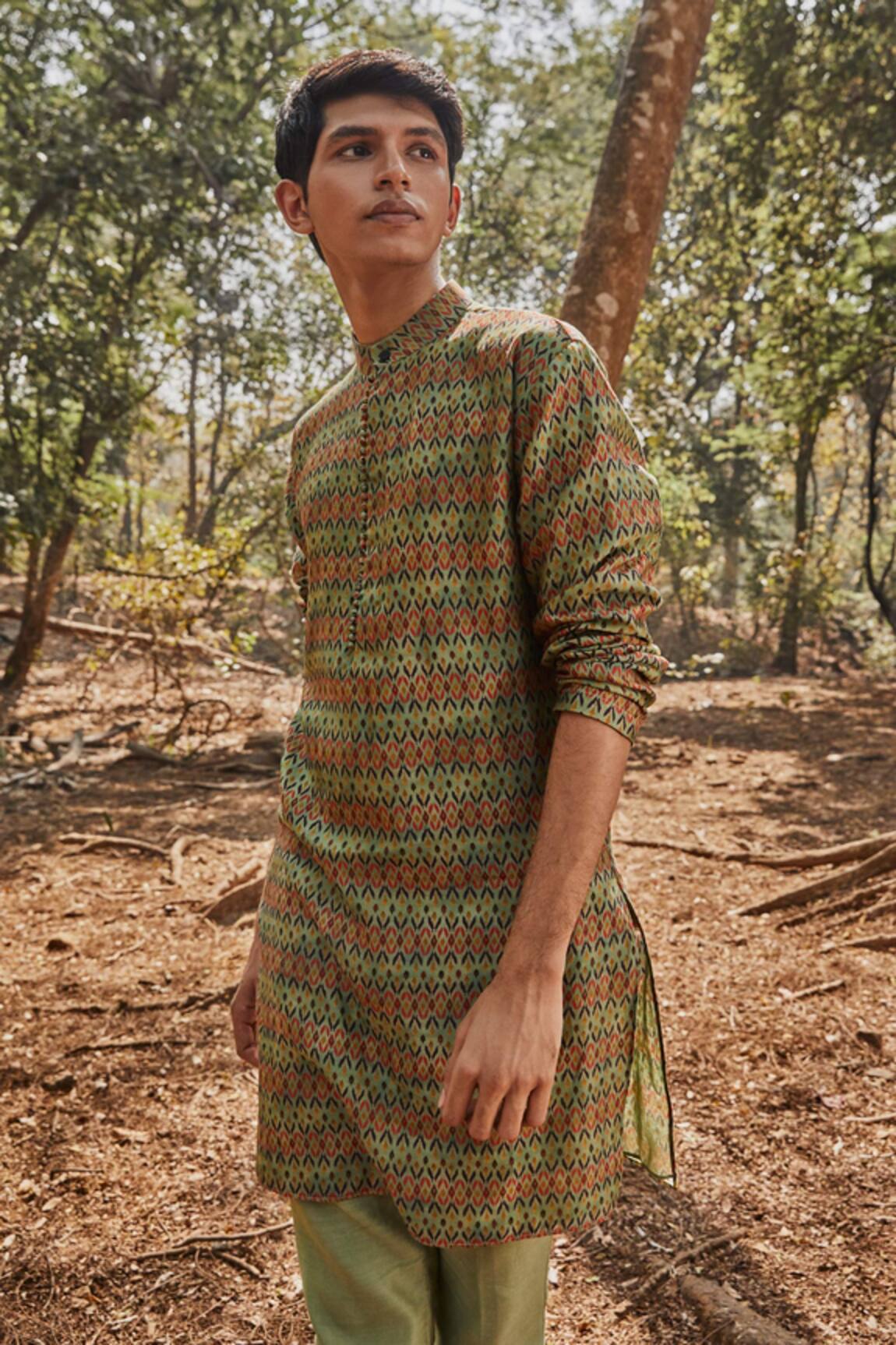 Drishti & Zahabia Chanderi Silk Kurta & Pant Set 