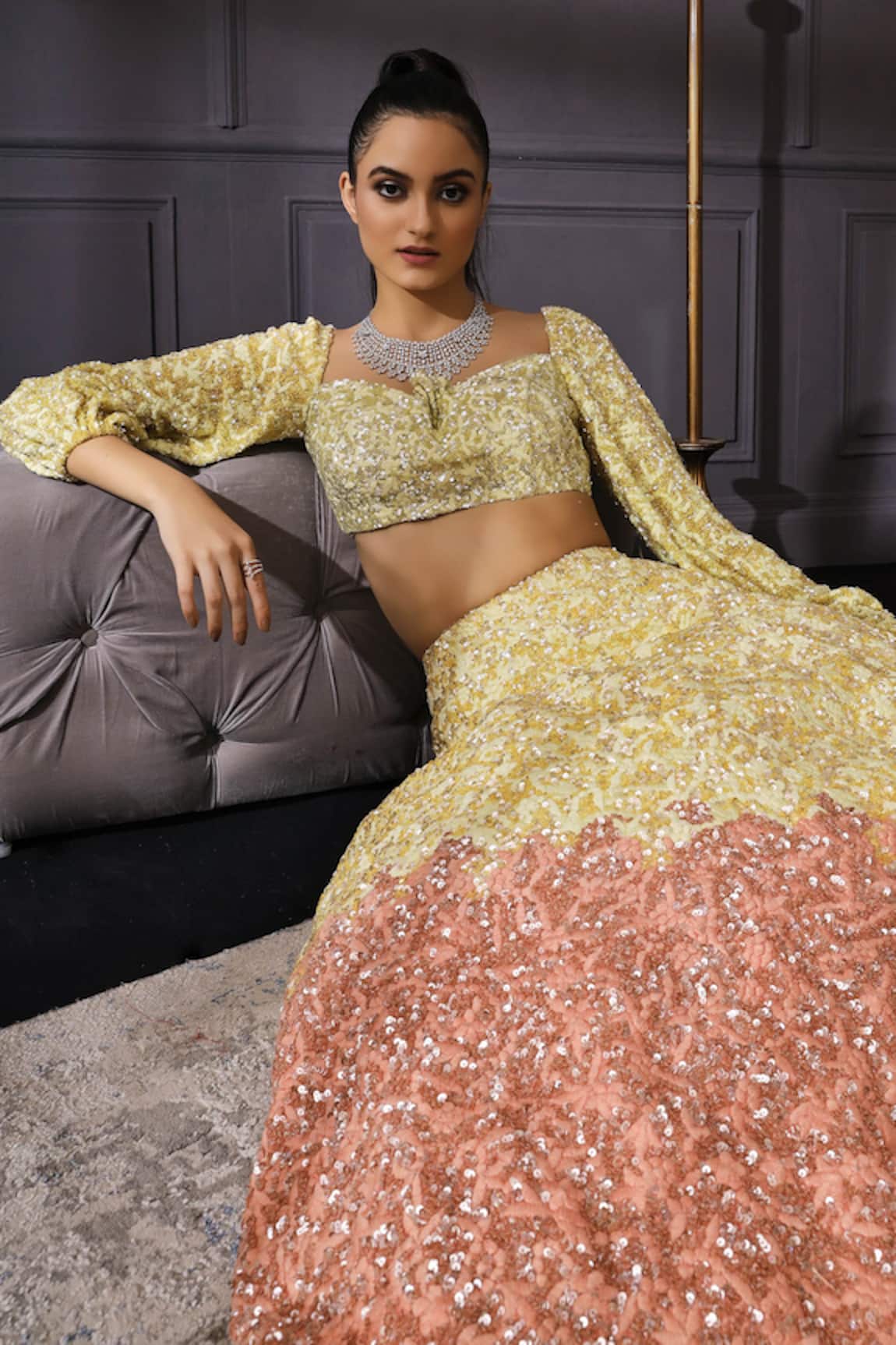 Mani Bhatia Sequin Embellished Lehenga Set