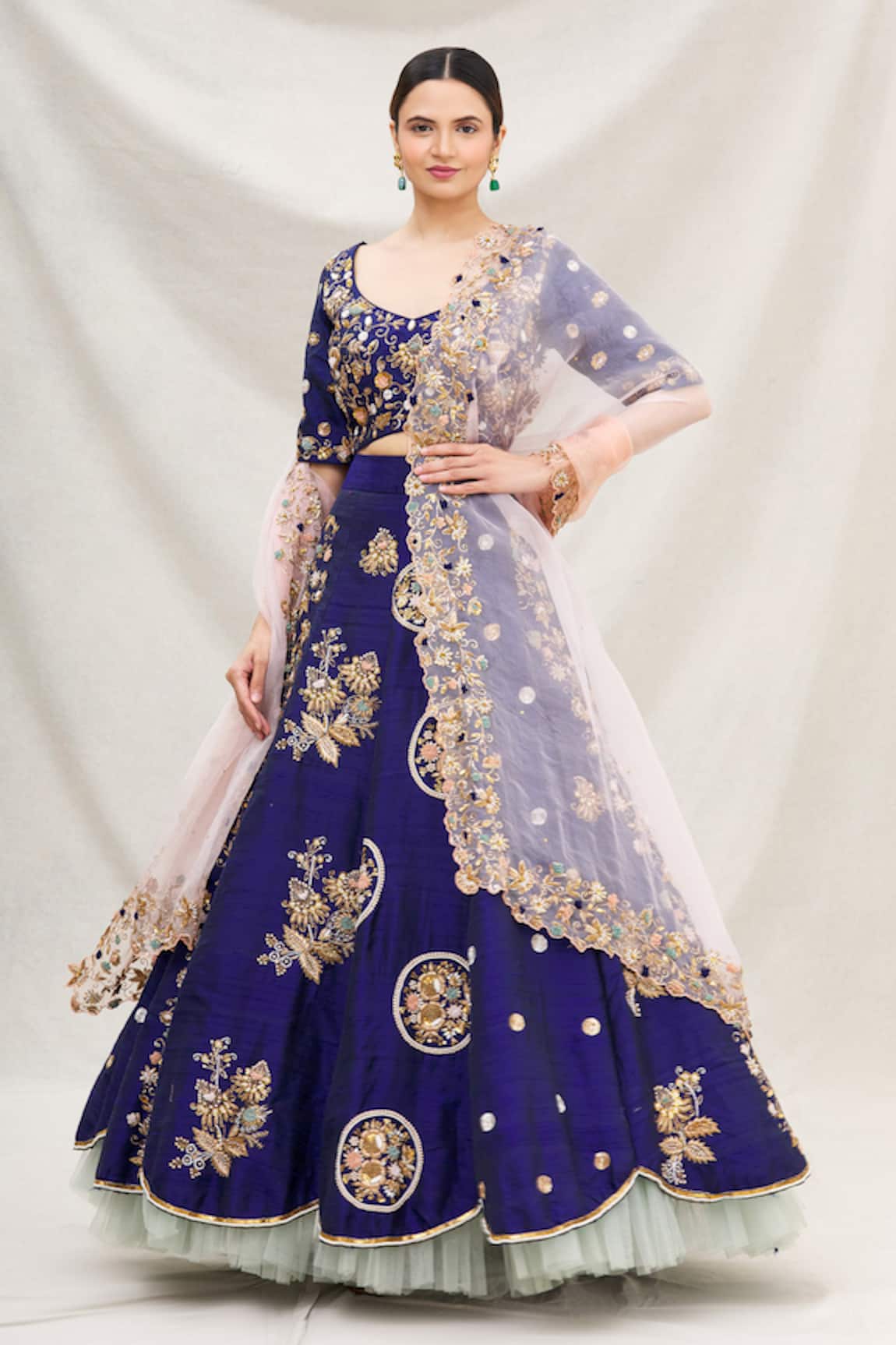 Neha Mehta Couture Silk Embroidered Bridal Lehenga Set 