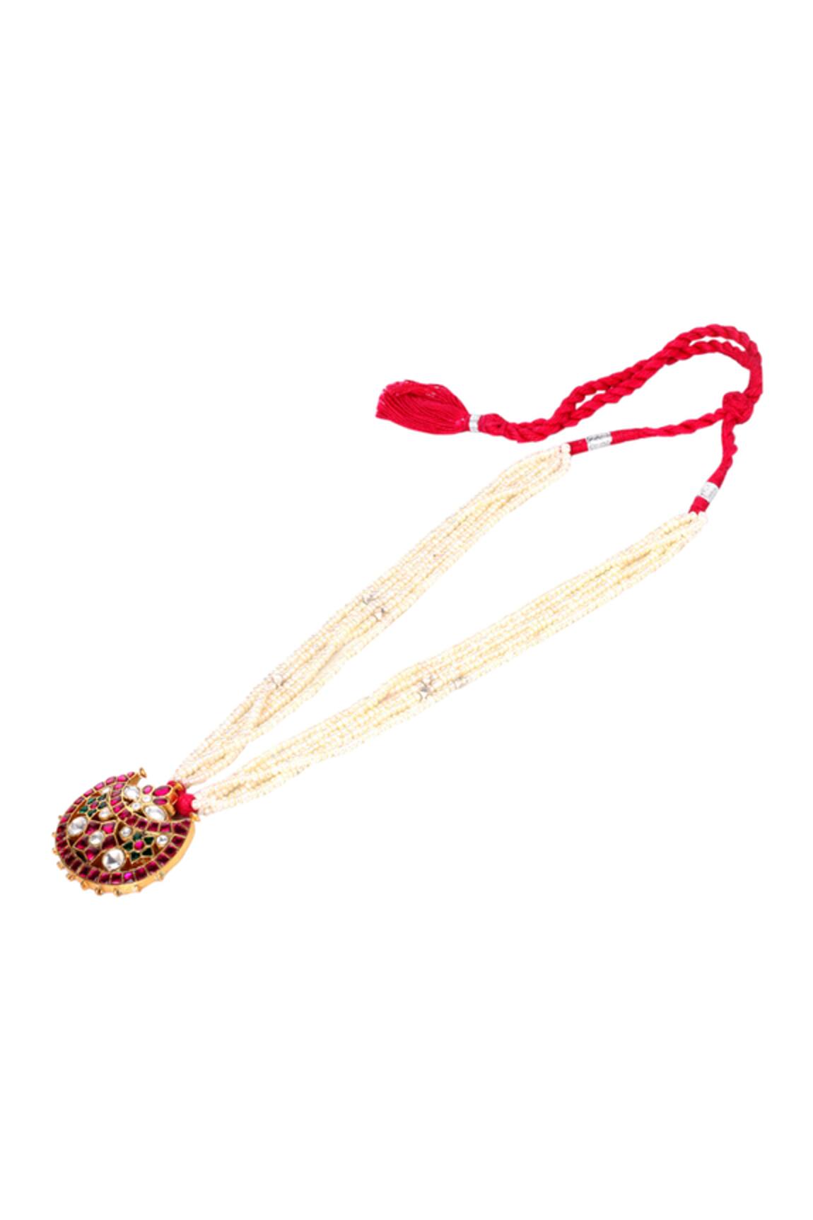 Sangeeta Boochra Handmade Kundan Pendant Necklace
