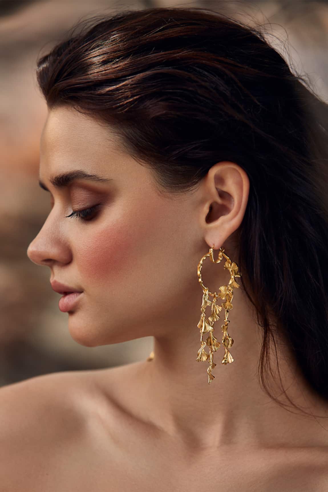 Opalina Soulful Jewellery Handcrafted Carved Hoop Danglers