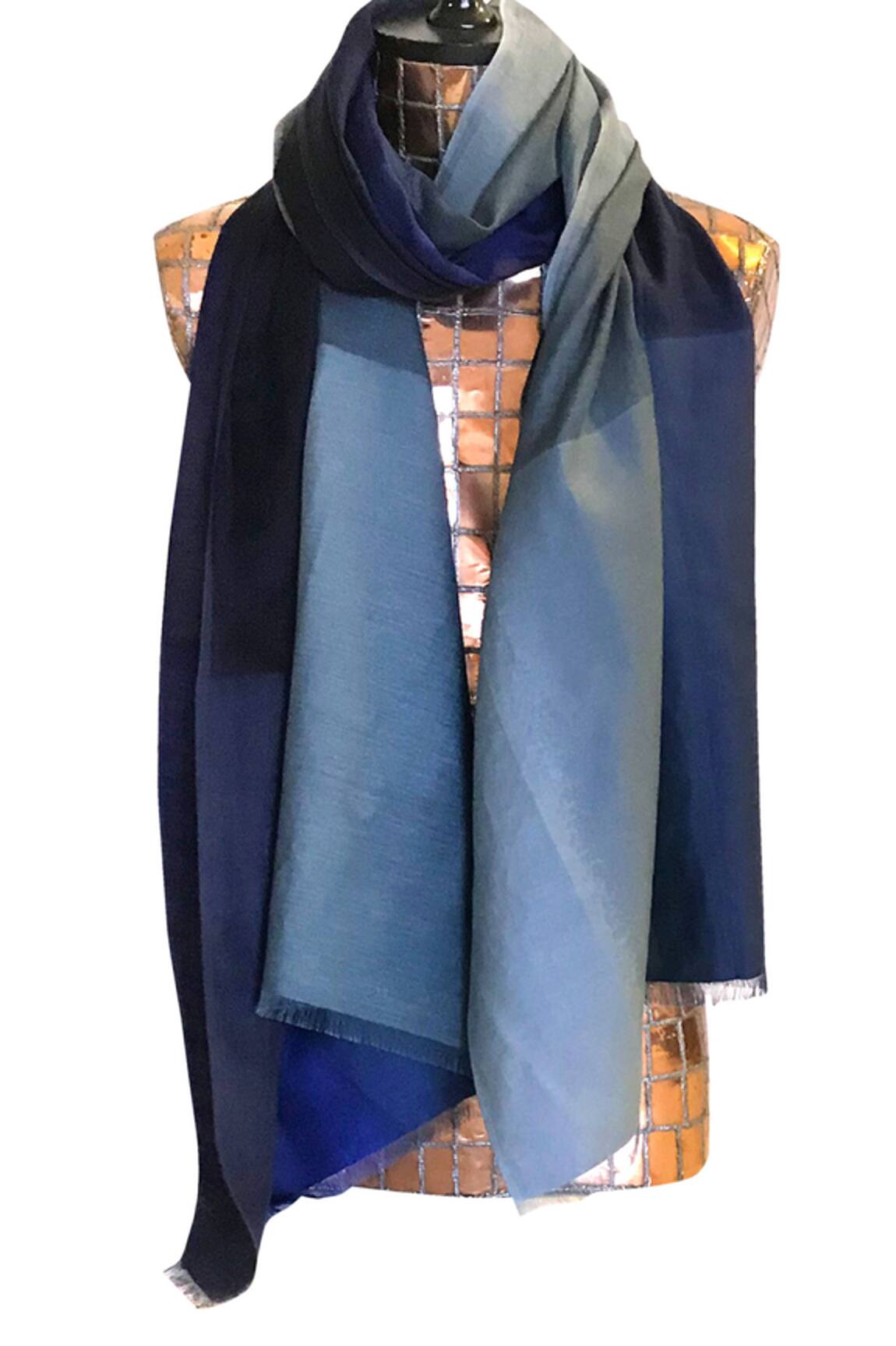 Pashma Colorblock Frayed Scarf