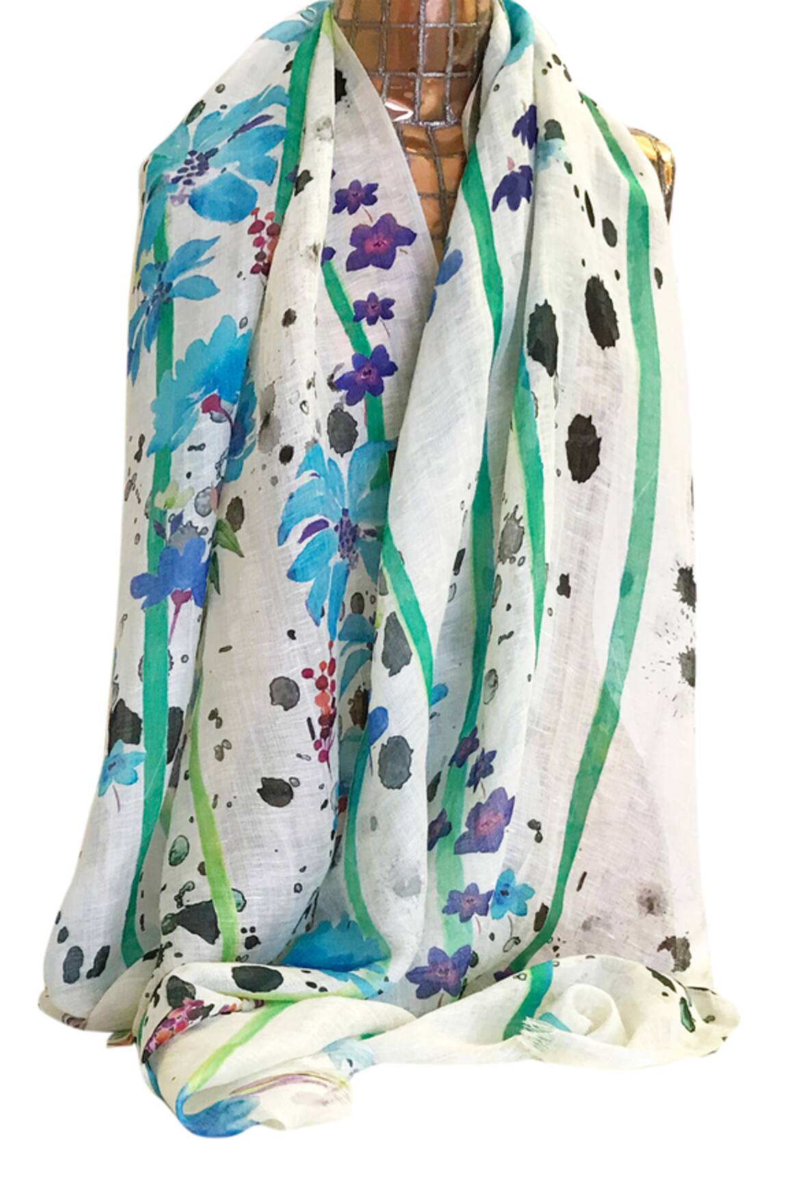 Pashma Linen Silk Cashmere Scarf