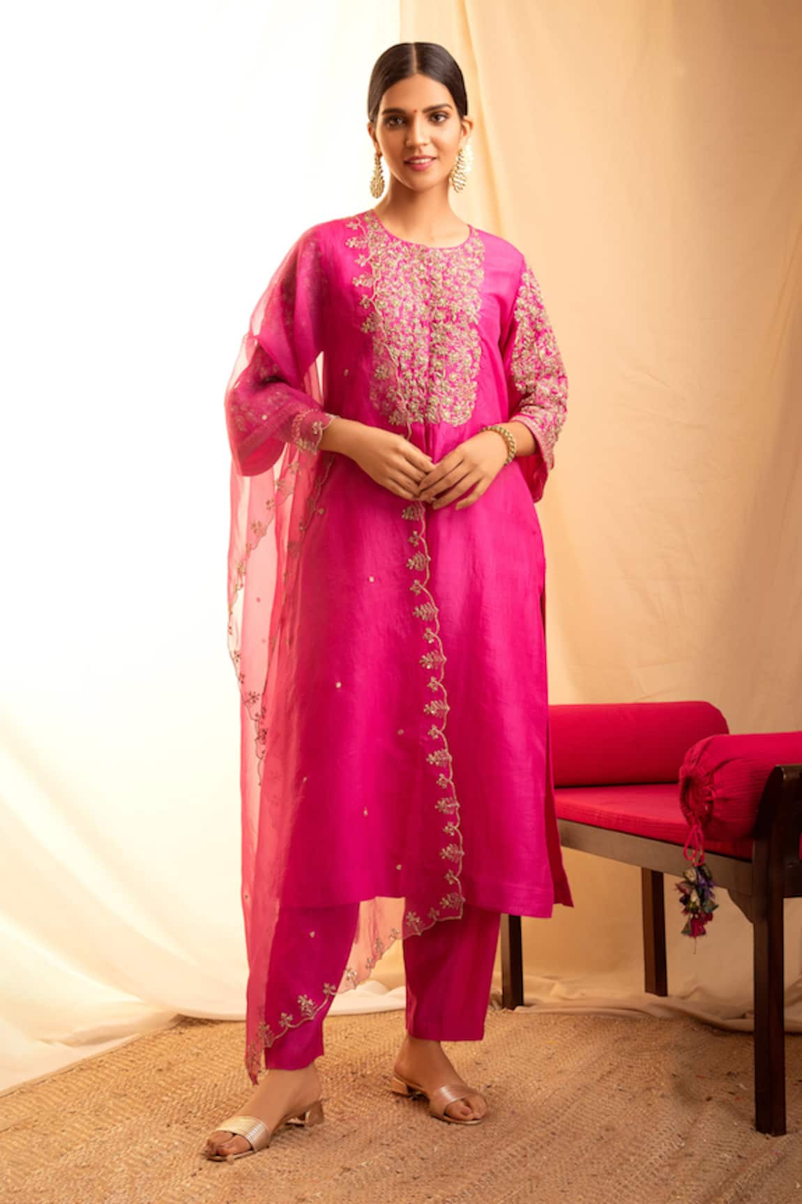 Priti Prashant Handwoven Silk Kurta Set