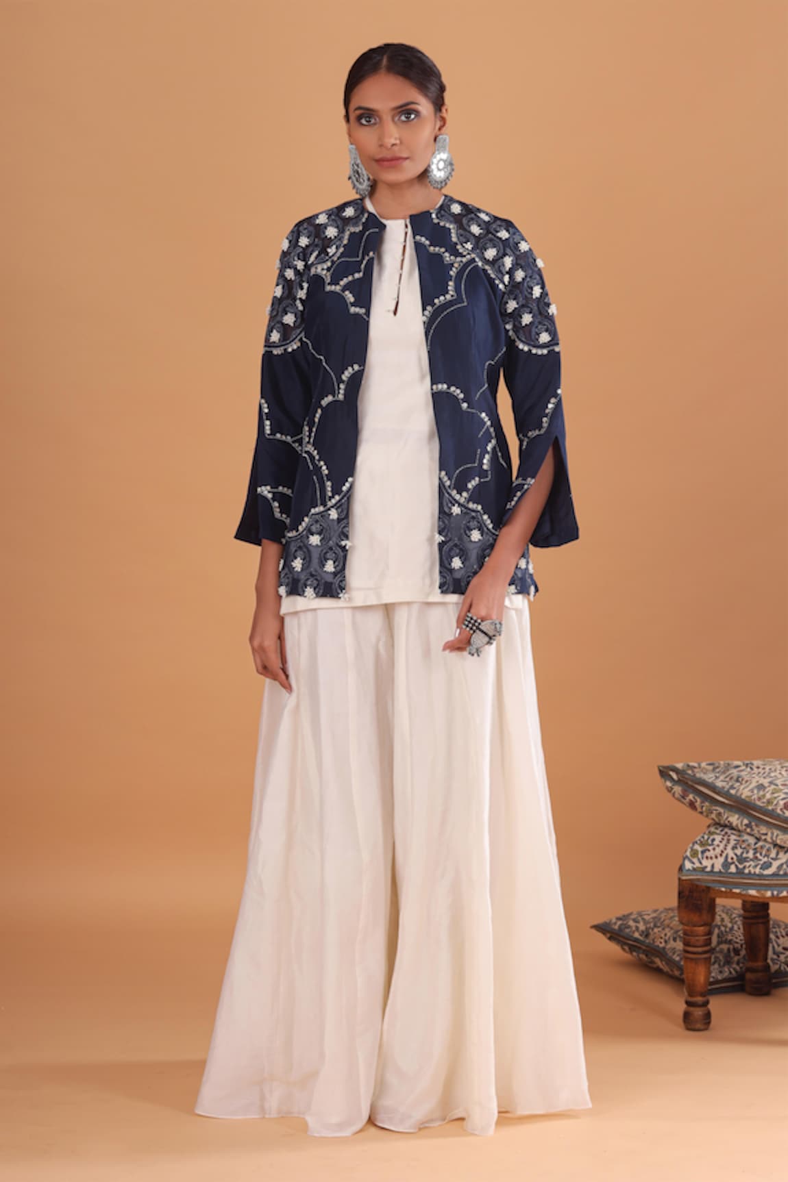 Ek Soot Embroidered Jacket & Gharara Set