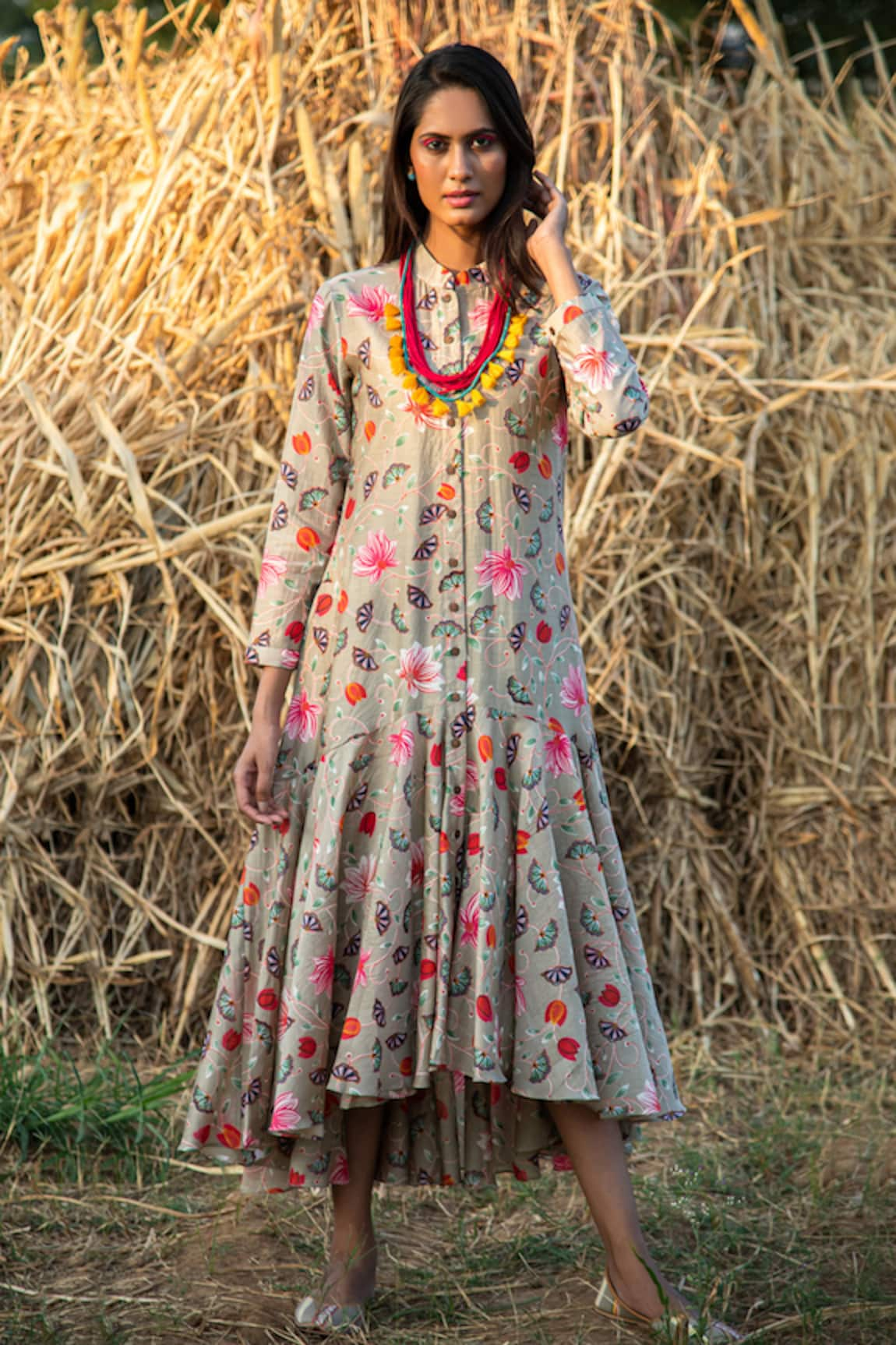 Rang Swati Vijaivargie Silk Chanderi Printed Dress 