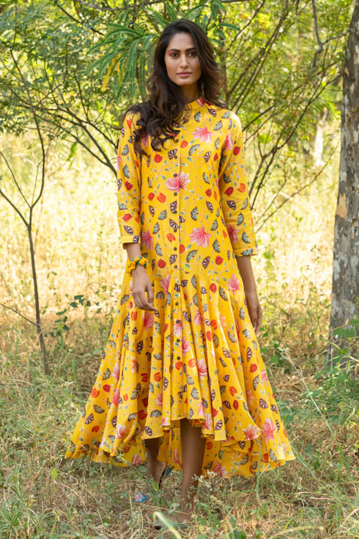 Rang Swati Vijaivargie Silk Chanderi Printed Dress 