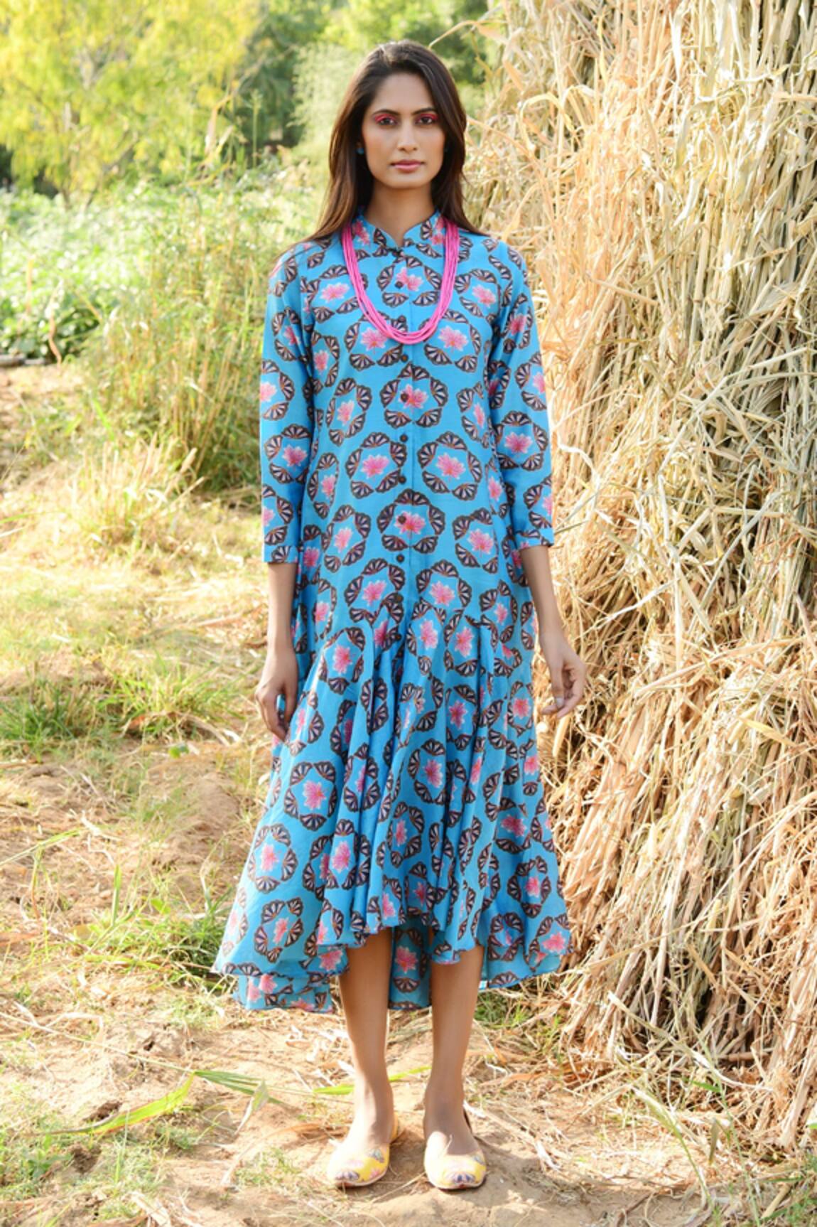 Rang Swati Vijaivargie Silk Chanderi Printed Dress 